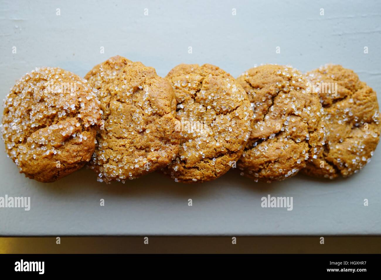 Ginger snap cookies with sparkling crystallized sugar Stock Photo Alamy