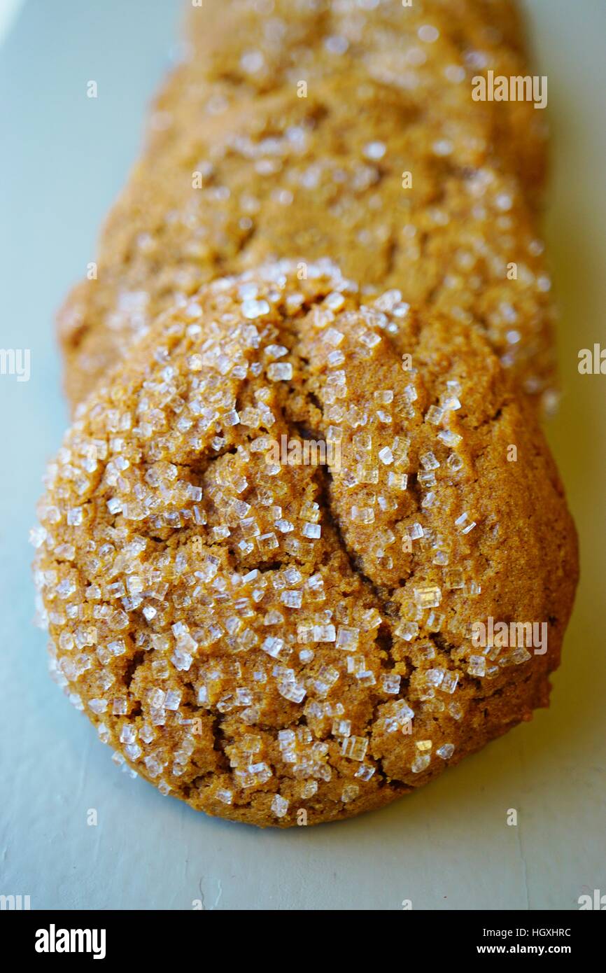 Ginger snap cookies with sparkling crystallized sugar Stock Photo Alamy
