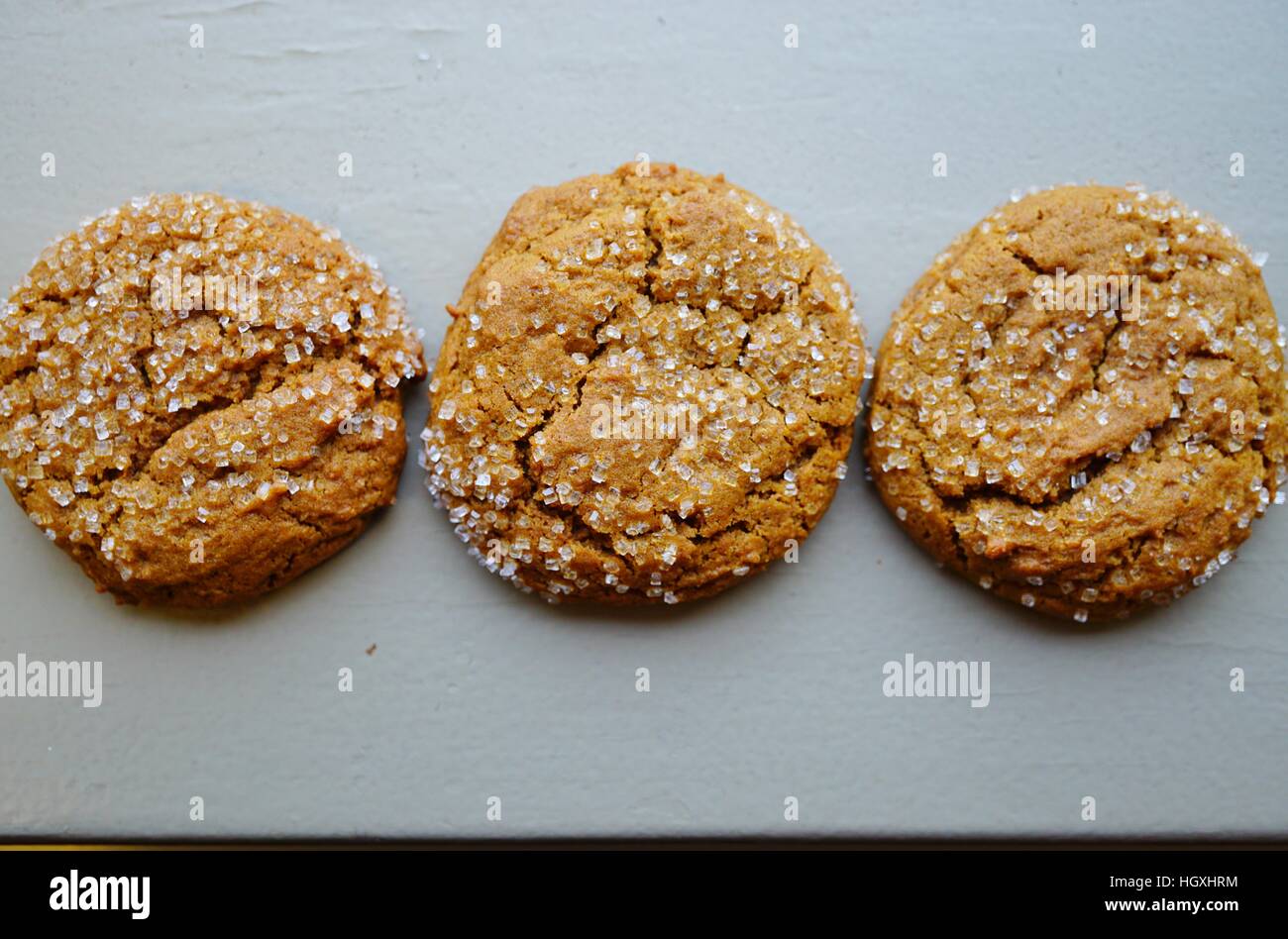 Ginger snap cookies with sparkling crystallized sugar Stock Photo Alamy