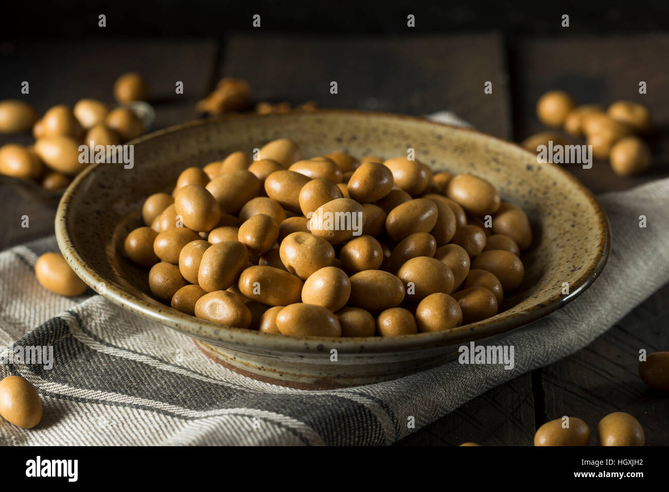 Homemade Brown Japanese Peanuts with a Candy Coating Stock Photo Alamy