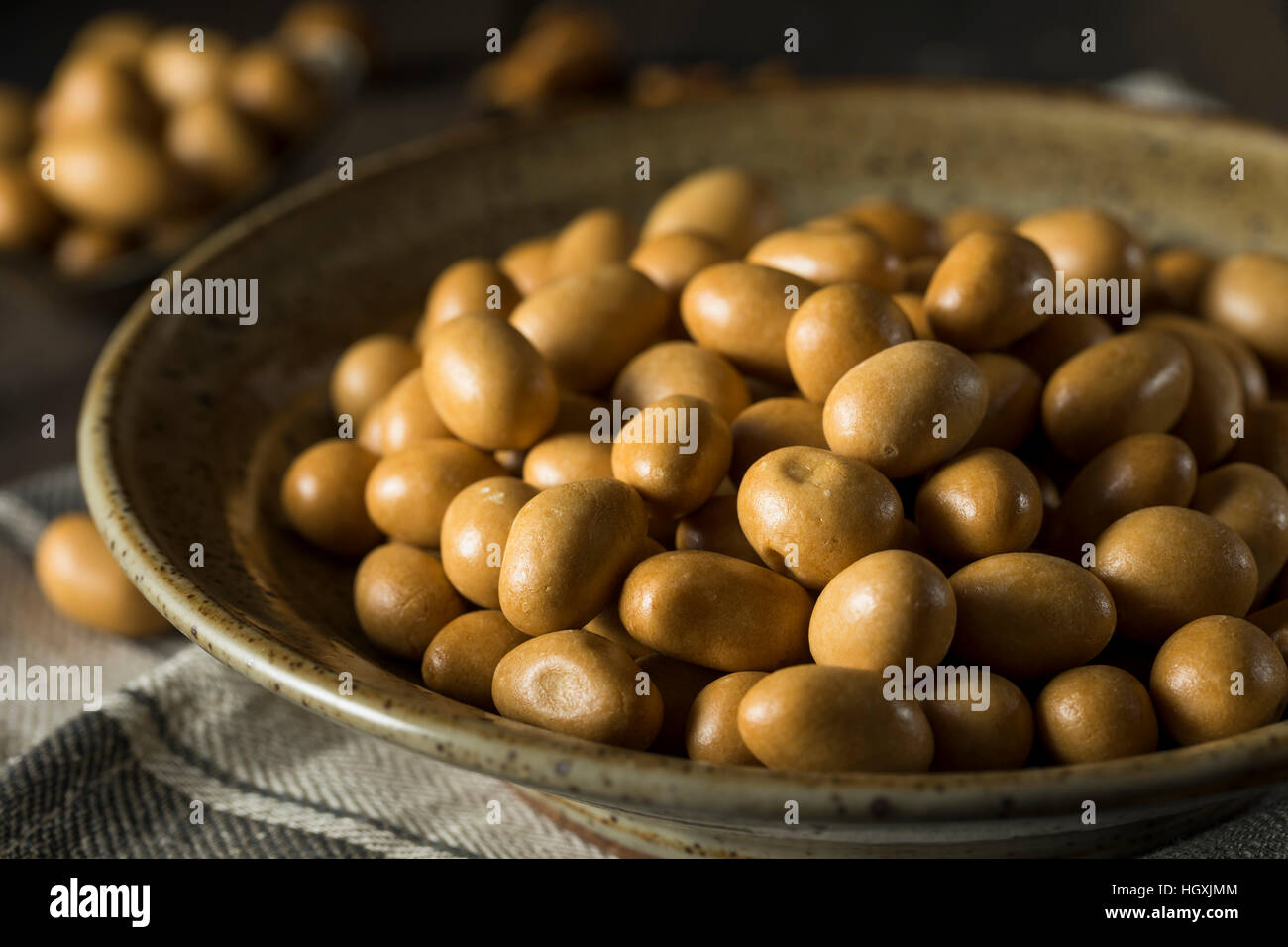 Homemade Brown Japanese Peanuts with a Candy Coating Stock Photo Alamy
