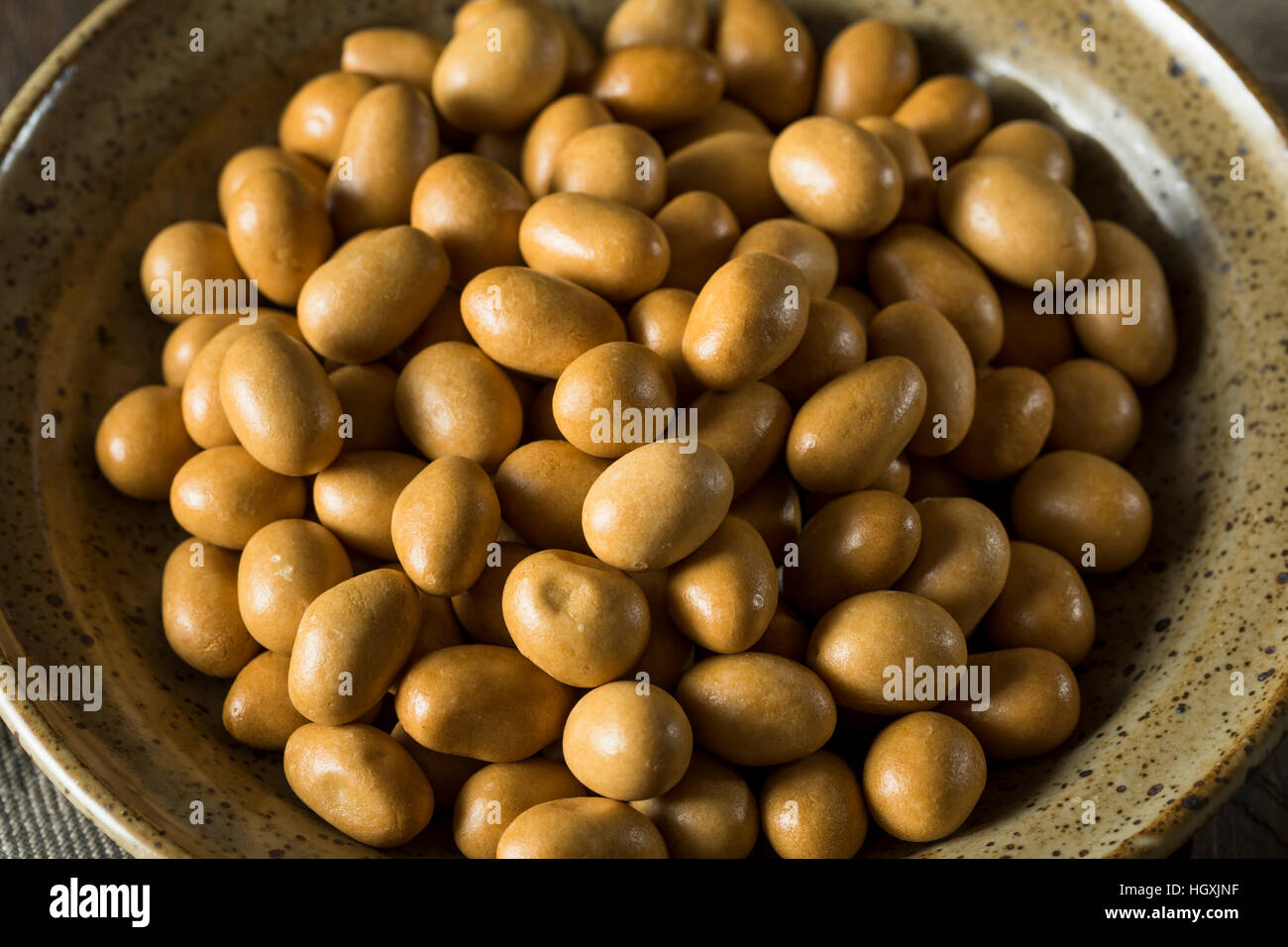 Homemade Brown Japanese Peanuts with a Candy Coating Stock Photo Alamy