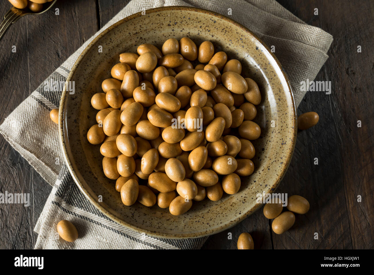 Homemade Brown Japanese Peanuts with a Candy Coating Stock Photo Alamy