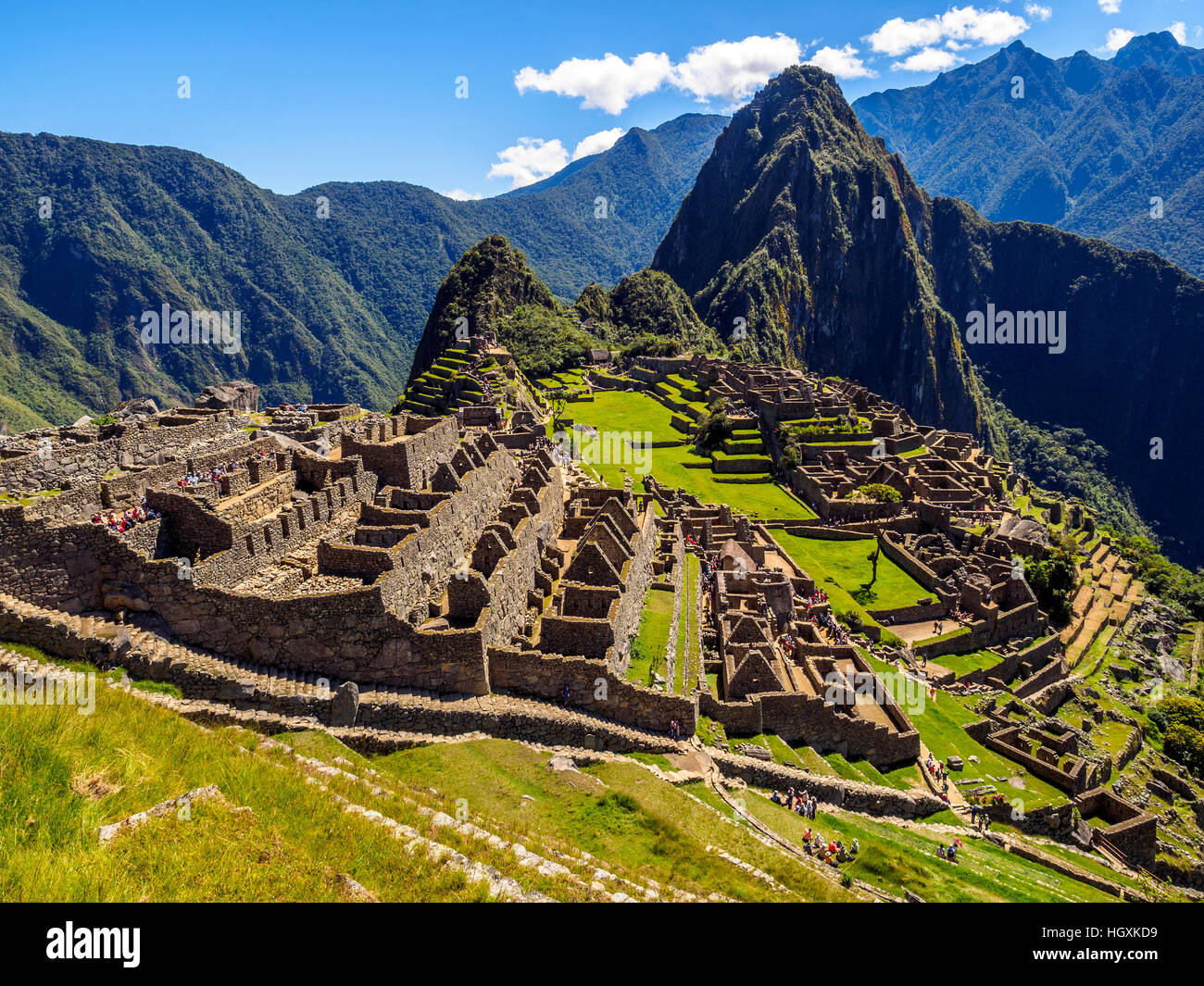 Inca ruins of the lost city of Macchu Picchu - Peru Stock Photo