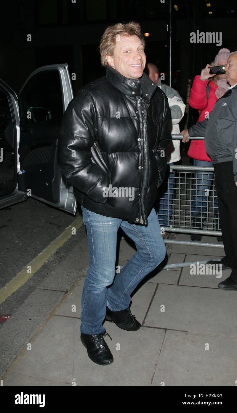 LONDON - JAN 24, 2013: Jon Bon Jovi  seen at the BBC studios on Jan 24, 2013 in London Stock Photo