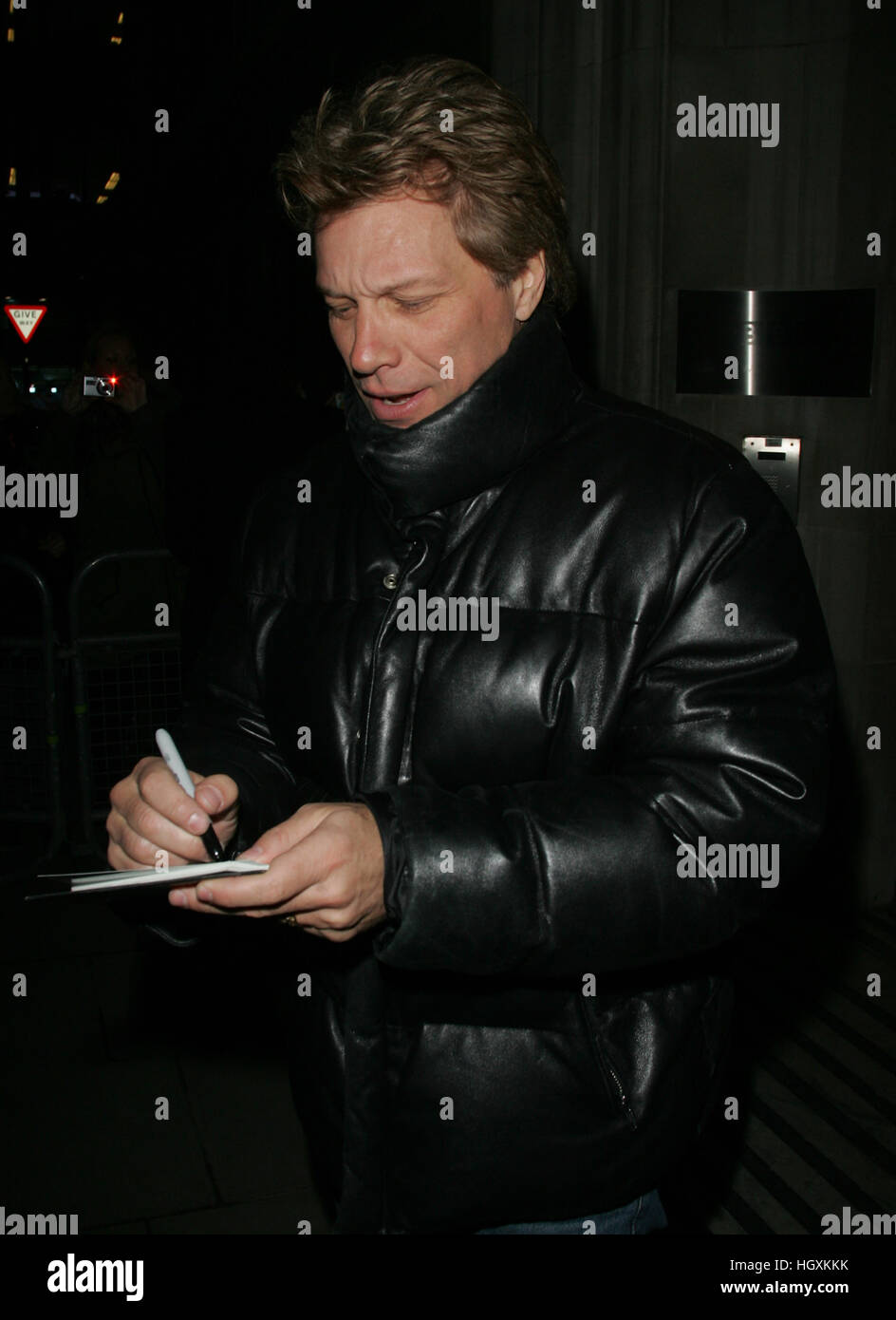 LONDON - JAN 24, 2013: Jon Bon Jovi  seen at the BBC studios on Jan 24, 2013 in London Stock Photo