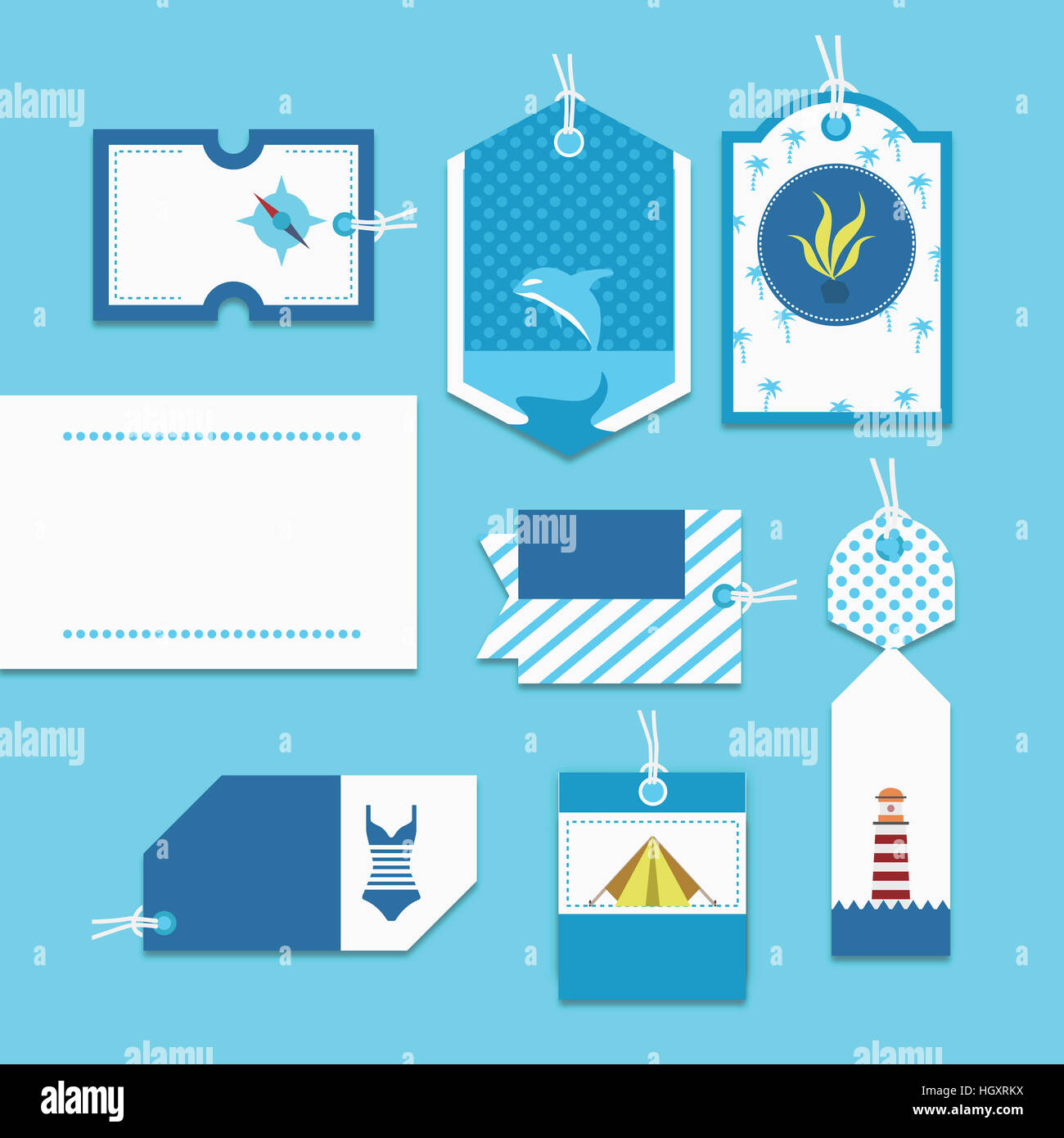 Summer labels and tags Stock Photo Alamy