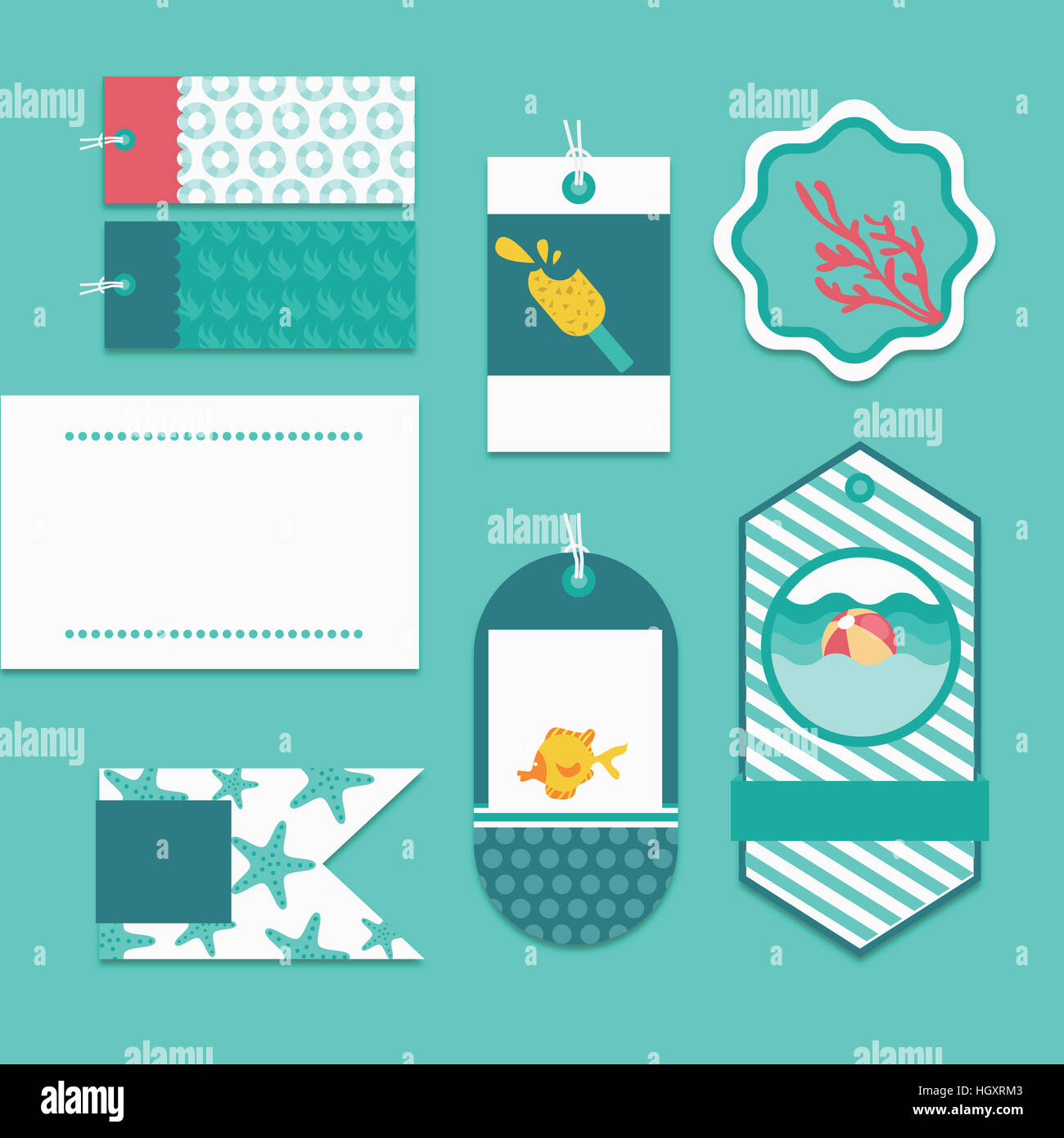 Summer labels and tags Stock Photo Alamy