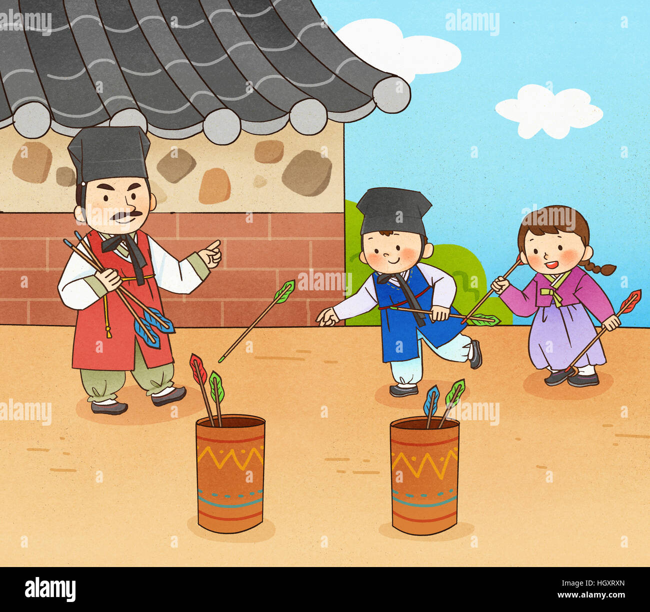 Traditional Korean game, Tuho Stock Photo