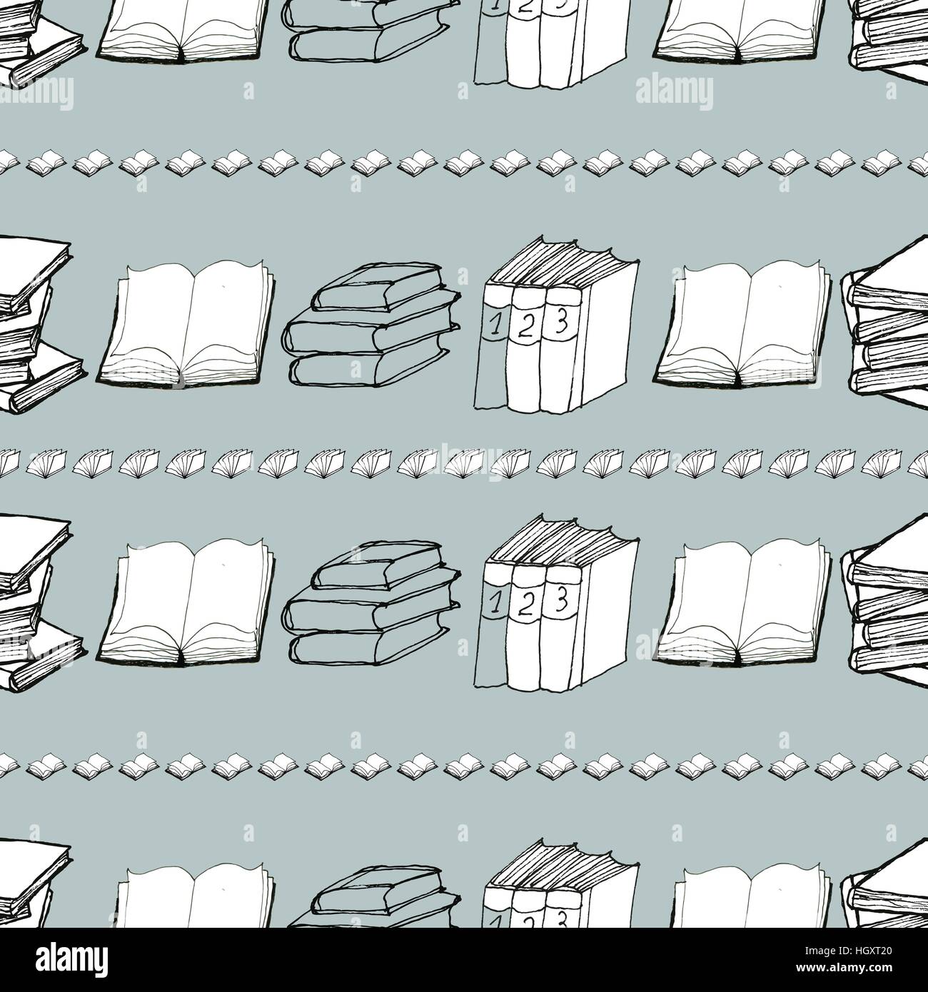 Seamless pattern with books Stock Vector Image & Art - Alamy