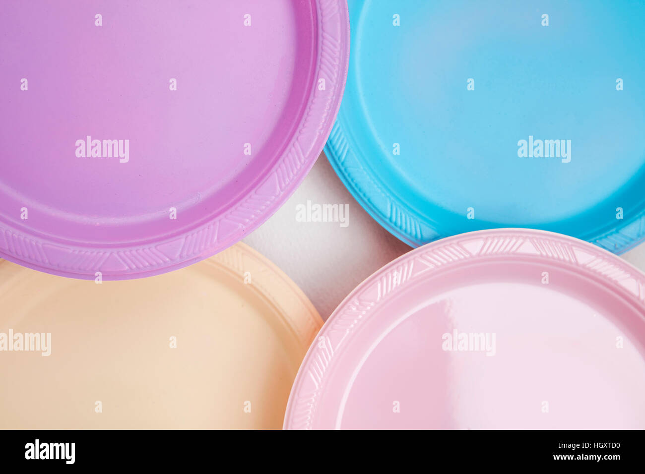 Pastel colored plates Stock Photo Alamy