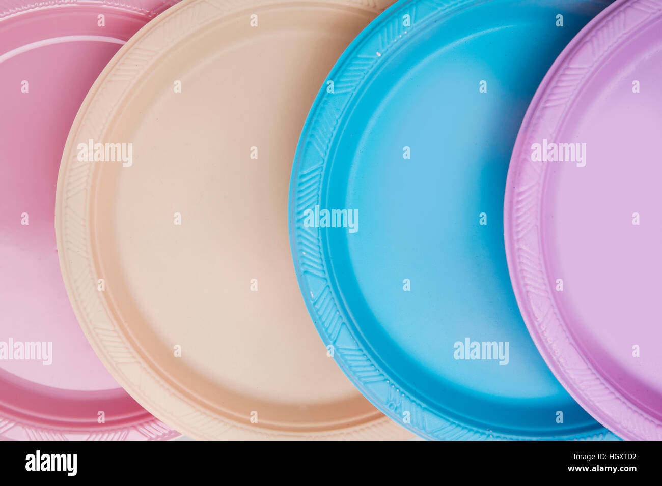 Pastel coloured plates Stock Photo Alamy
