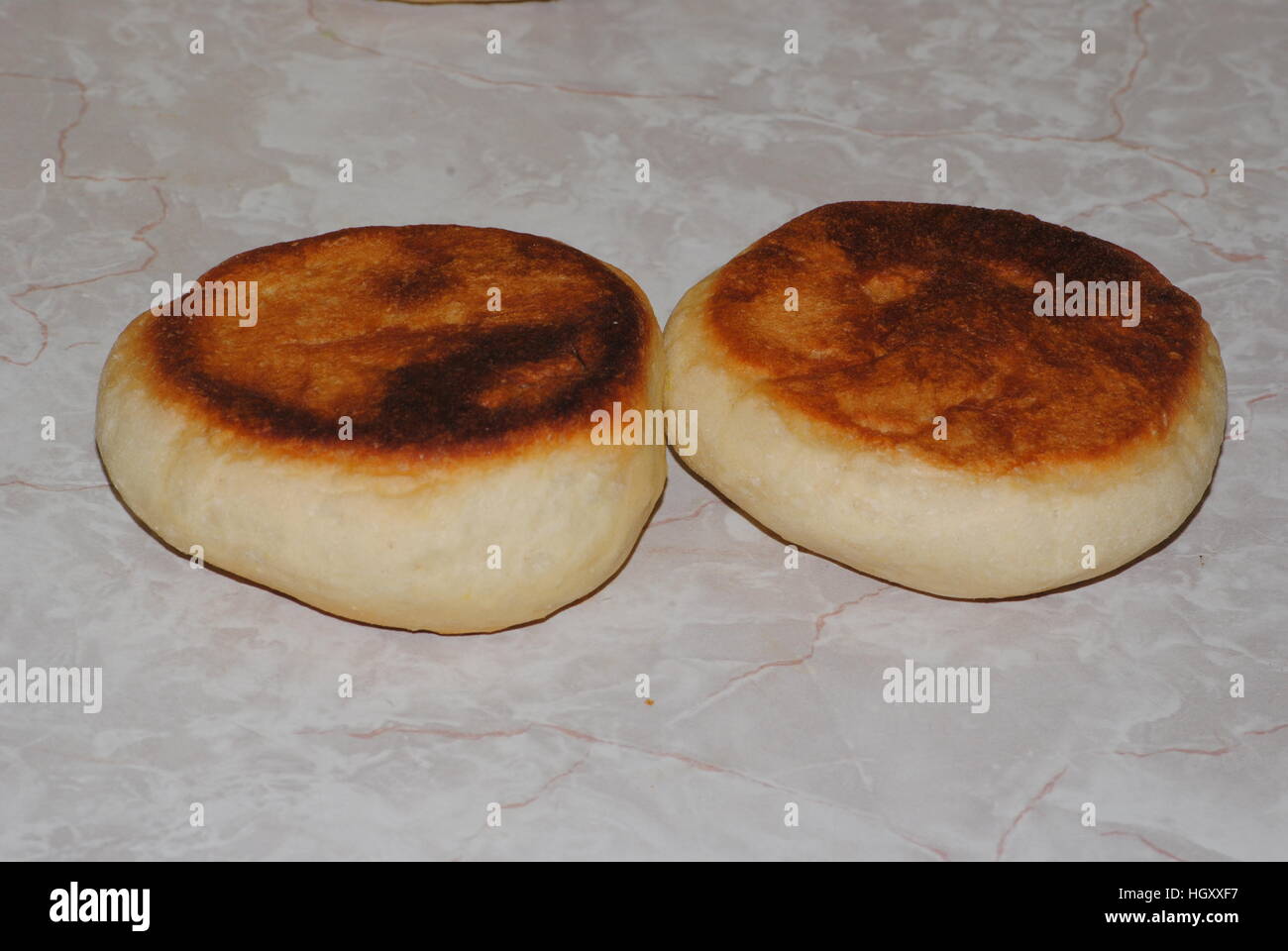 Bread buns on a white background Stock Photo - Alamy