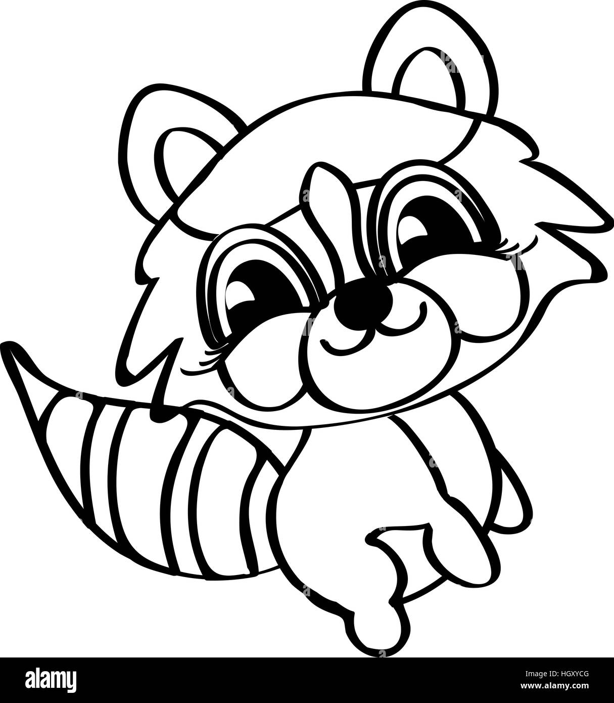 Cartoon raccoon Black and White Stock Photos & Images - Alamy