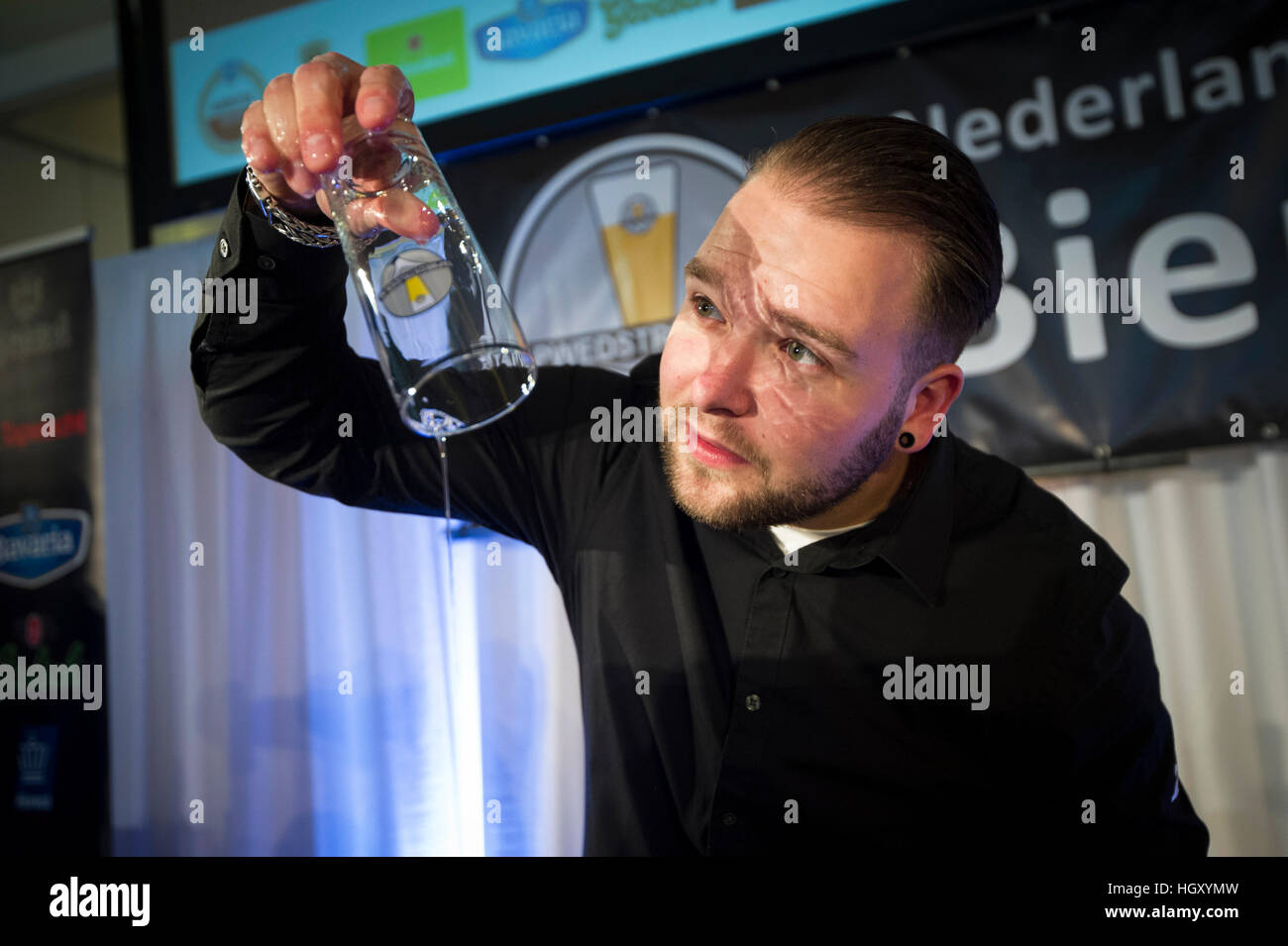 Amsterdam. 11-01-2017. Dutch Championship beer tapping. Stock Photo