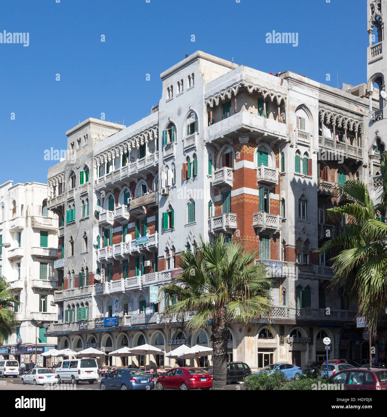 Little Venice apartment block, Alexandria, Egypt Stock Photo 130900306