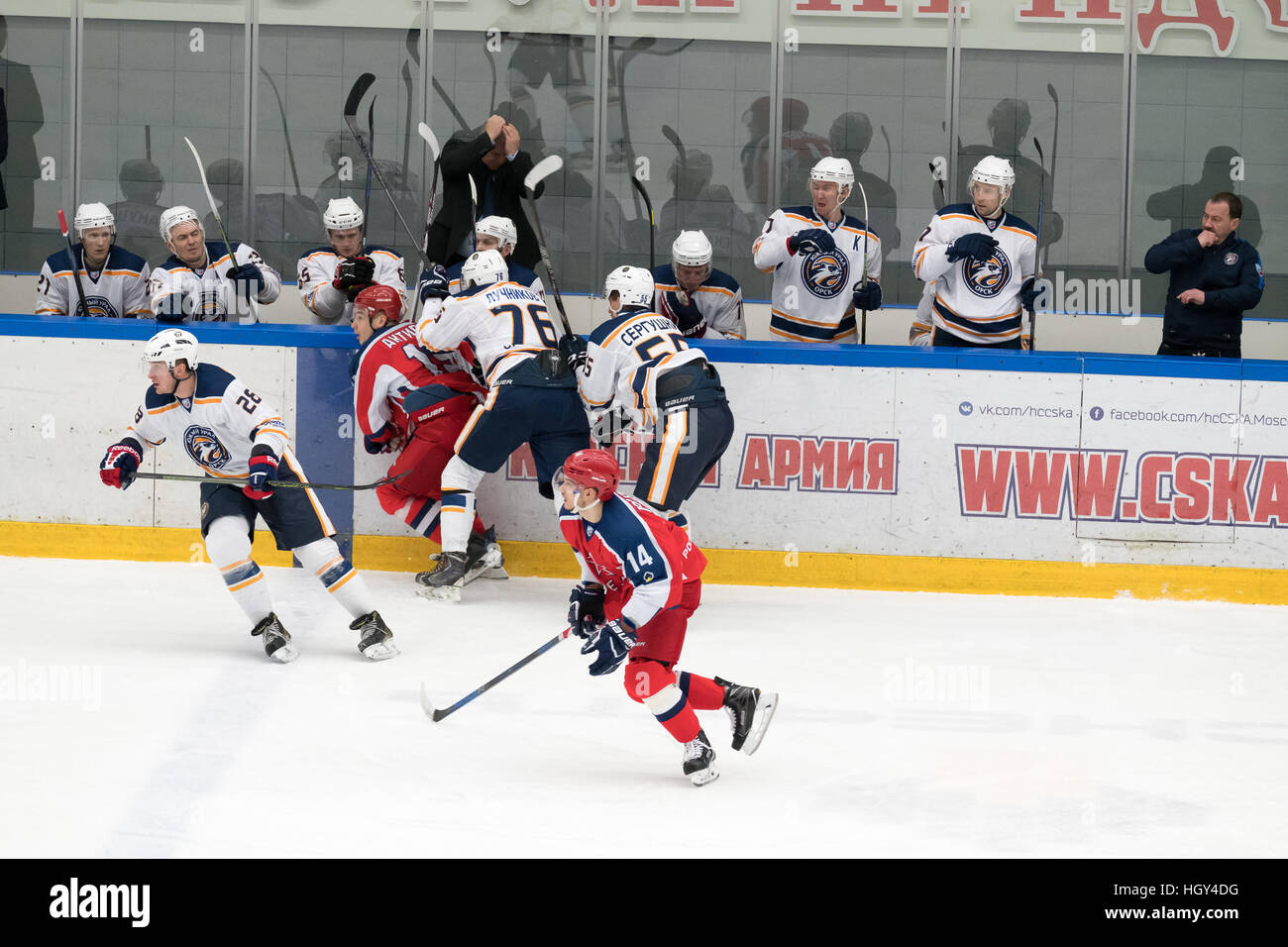 Hockey players change at the match Stock Photo Alamy