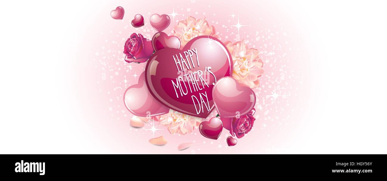 Happy mothers day banner full vector elements Stock Vector