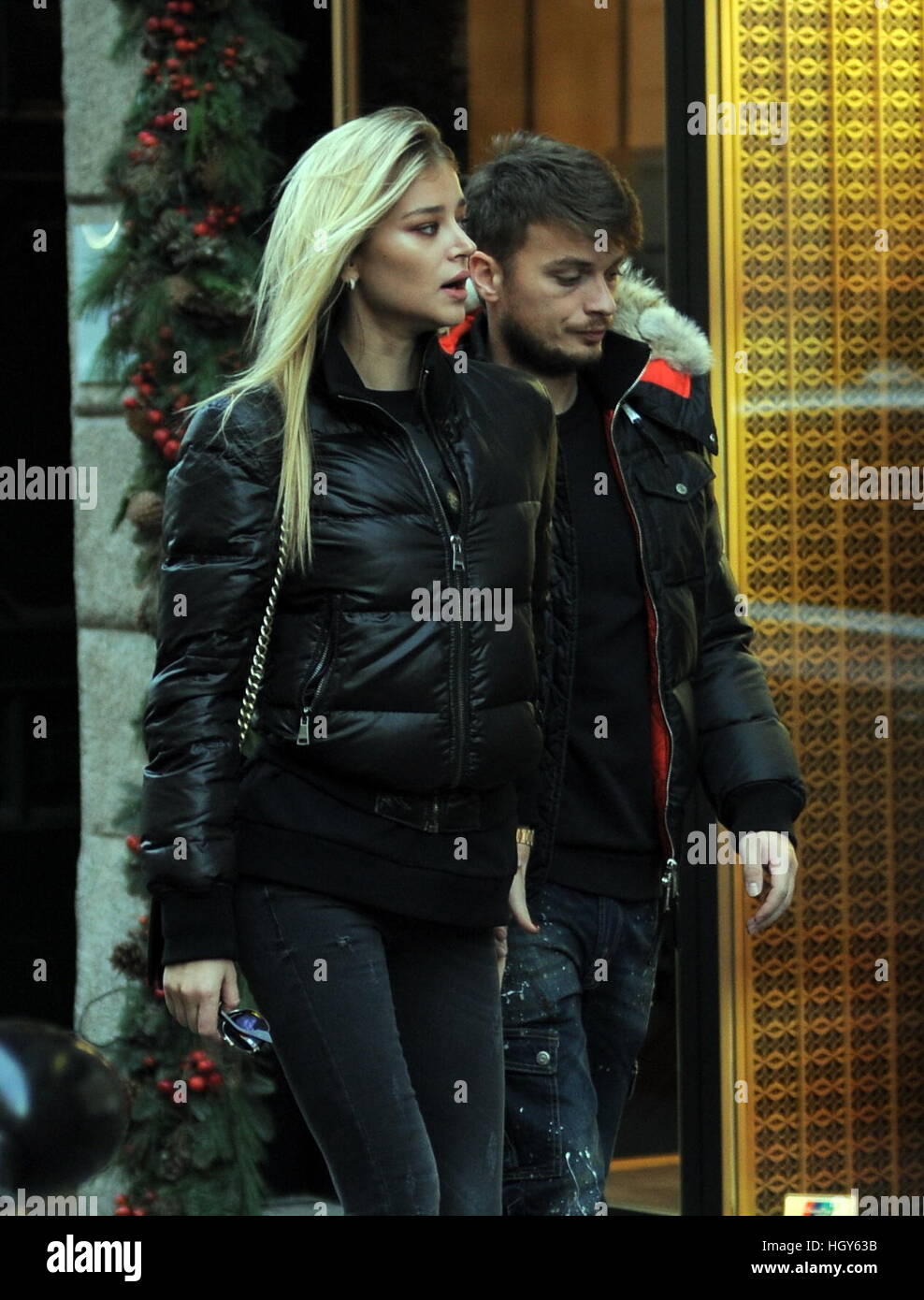 Serbian Professional Footballer Adem Ljajic And His Girlfriend Model Sofija Milosevic Shopping At The Versace Boutique In Milan Featuring Adem Ljajic Sofija Milosevic Where Milan Italy When 13 Dec 2016 Credit Ipa Wenn Com