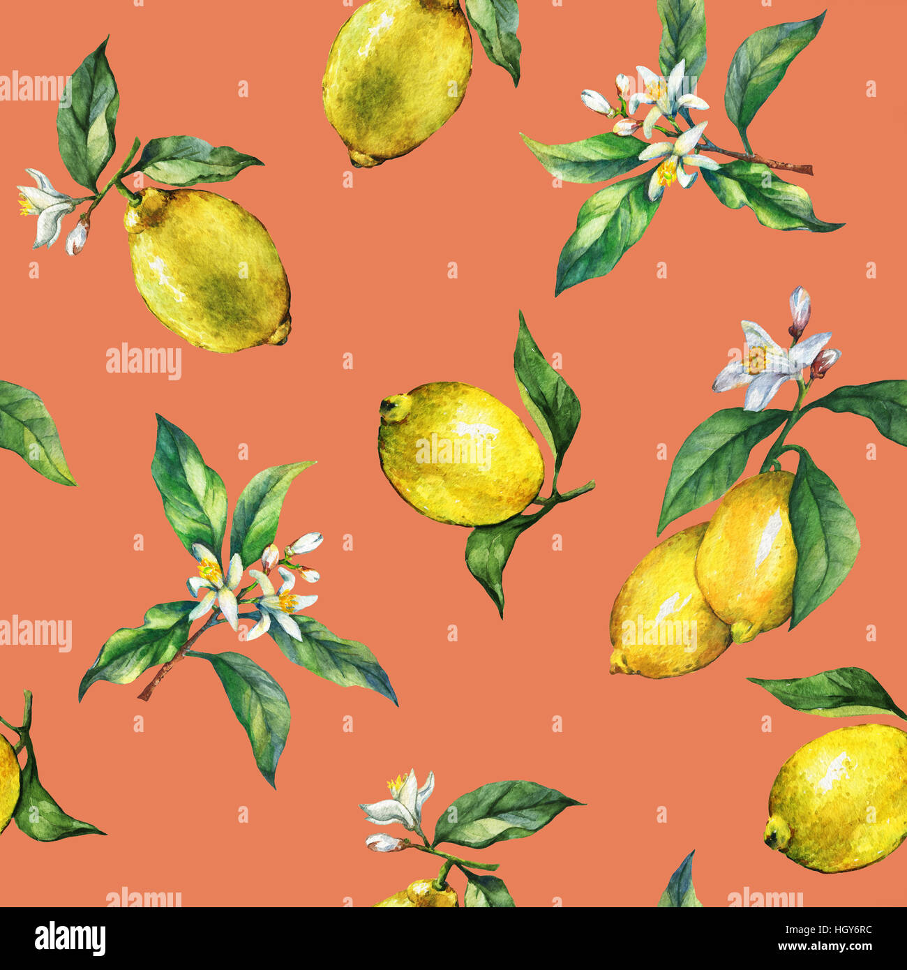 Watercolor Lemon Tree Wallpaper Yellow Lemons with Green Leaves Citrus Wallpaper Dark Floral Wallpaper Lemon Wallpaper Fruit Wallpaper