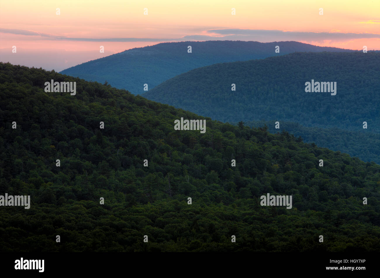 After sunset in the Belknap Range as seen from a hilltop in Alton, New Hampshire Stock Photo Alamy