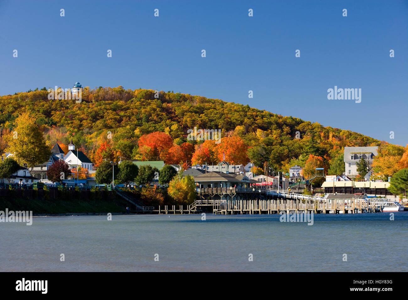 Weirs Beach on Lake Winnipesauke in Laconia, New Hampshire Stock Photo
