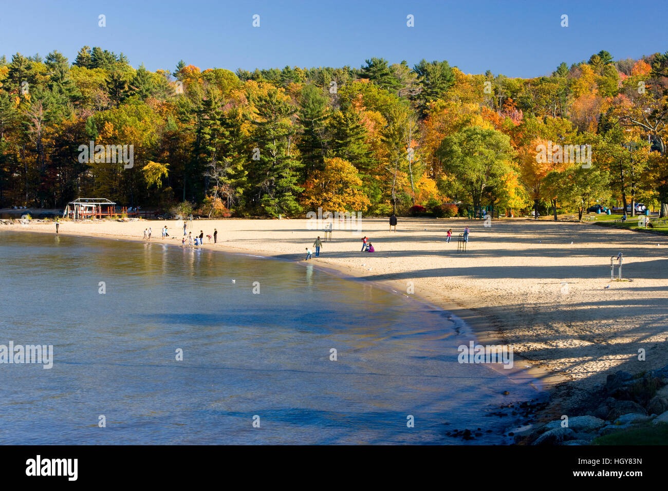 Weirs Beach on Lake Winnipesauke in Laconia, New Hampshire. Stock Photo