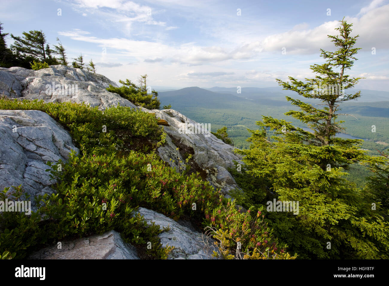 The summit of Mount Cube in Orford, New Hampshire.  Appalachian Trail. Stock Photo