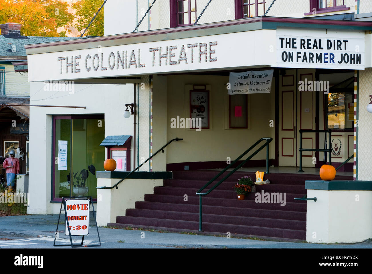 The Colonial Theatre in downtown Bethlehem, New Hampshire Stock Photo