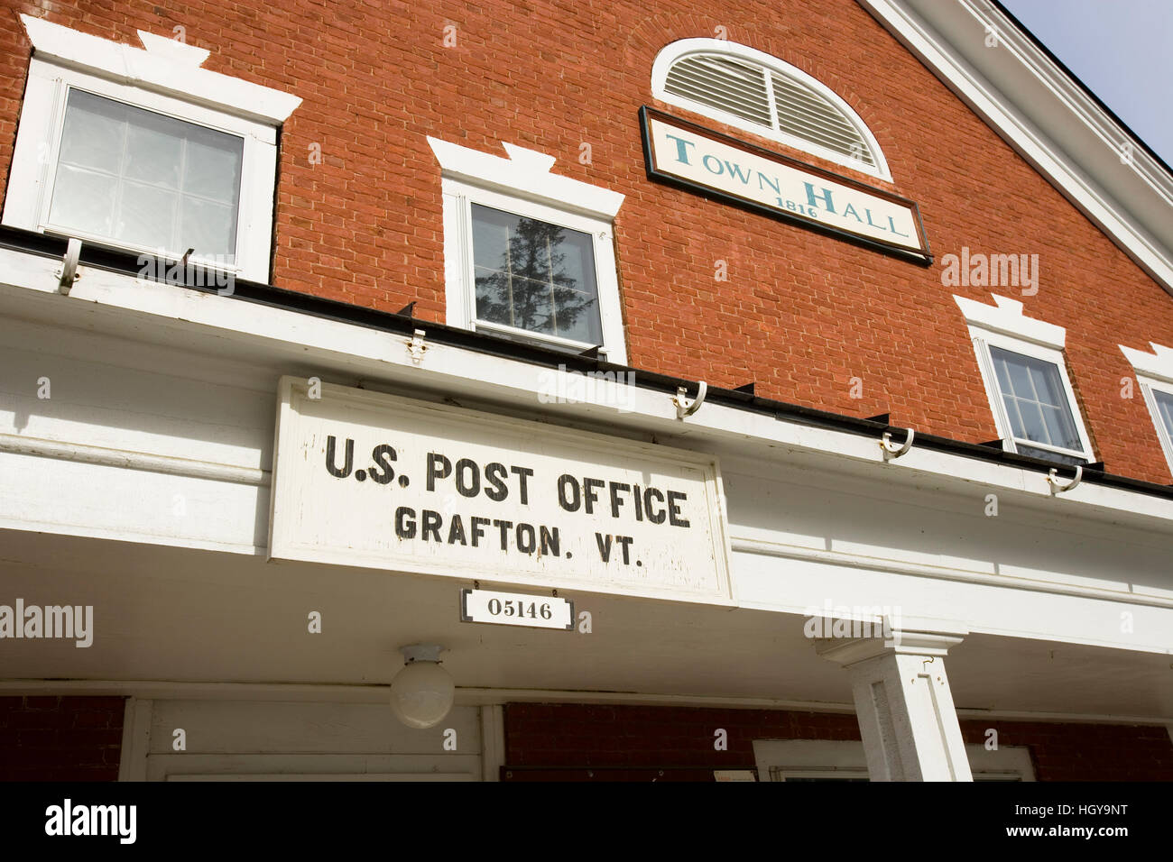 The Grafton, Vermont town hall and post office. Stock Photo