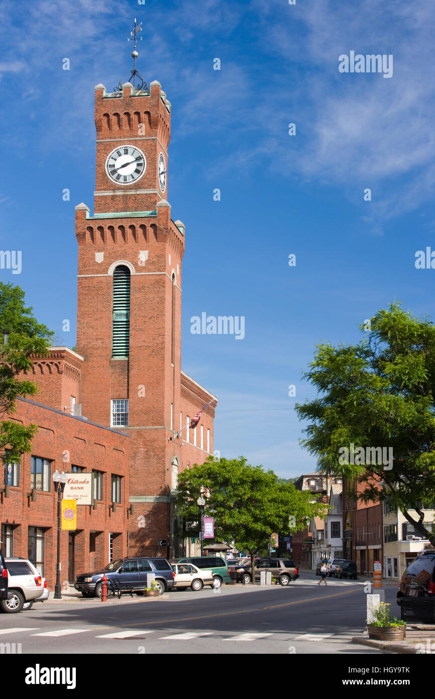 Downtown Bellows Falls, Vermont. A.K.A. Rockingham Stock Photo Alamy