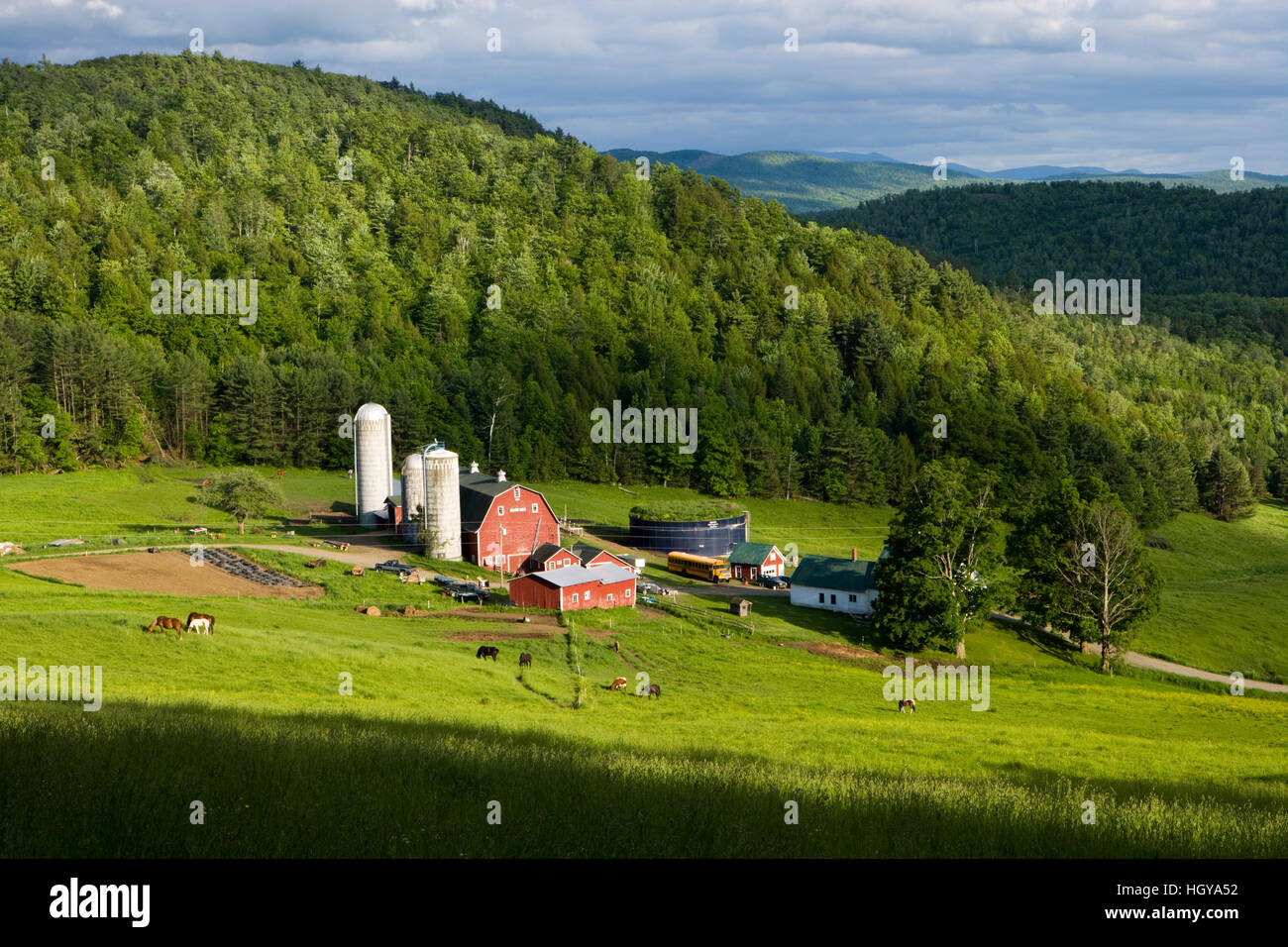 A farm in Center, Vermont. Connecticut River valley Stock Photo