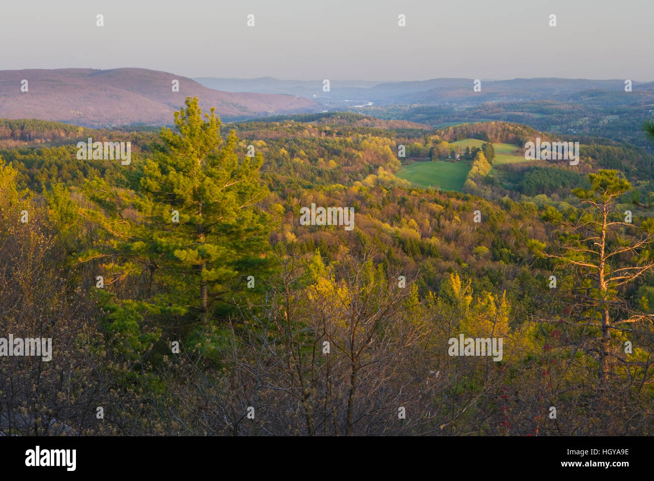 The view south from Black Mountain in Dummerston, Vermont. Stock Photo