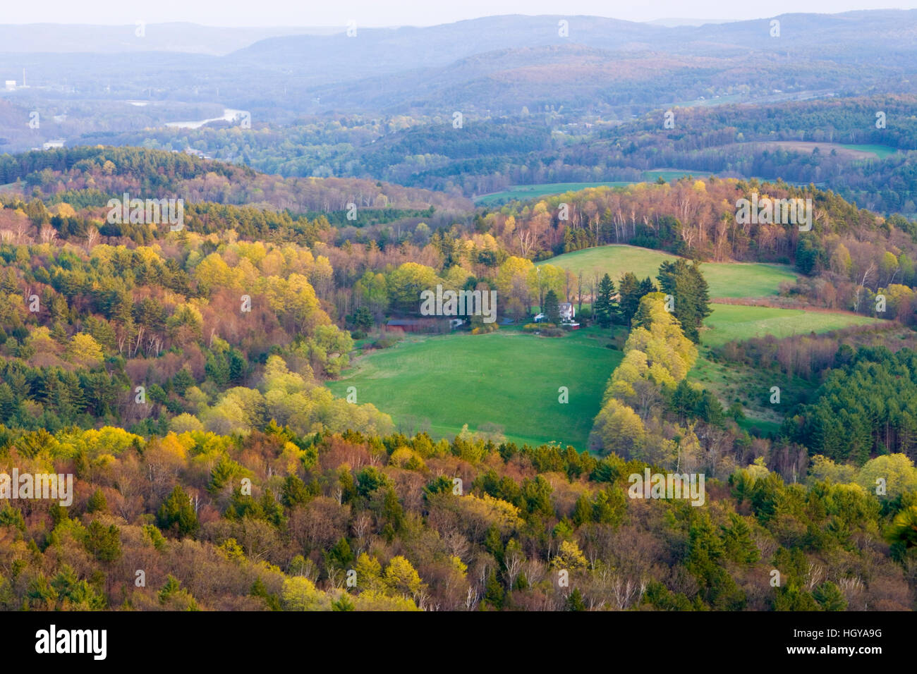 The view south from Black Mountain in Dummerston Vermont. Stock Photo