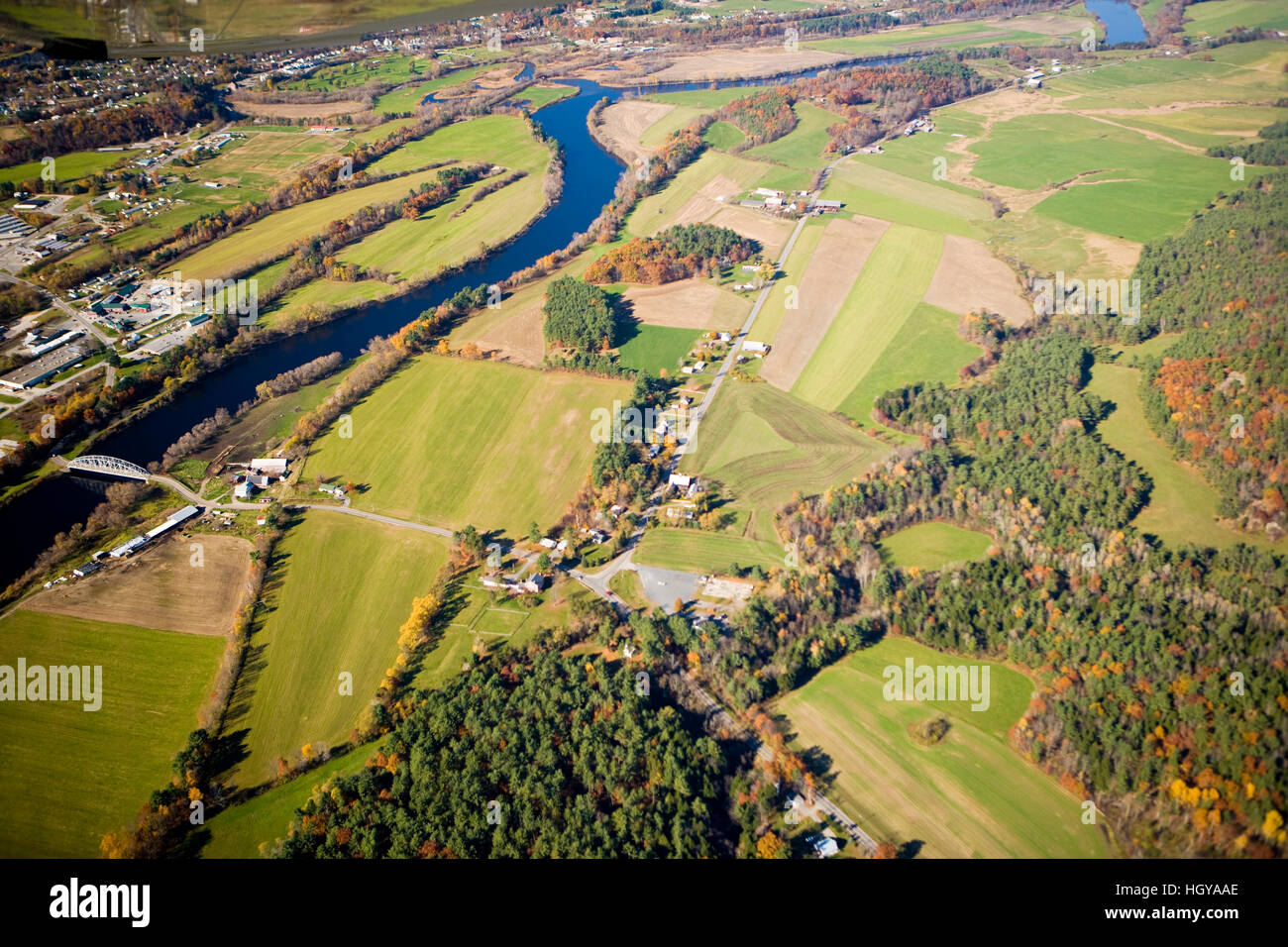 The Connecticut River as it flows between Bradford, Vermont and