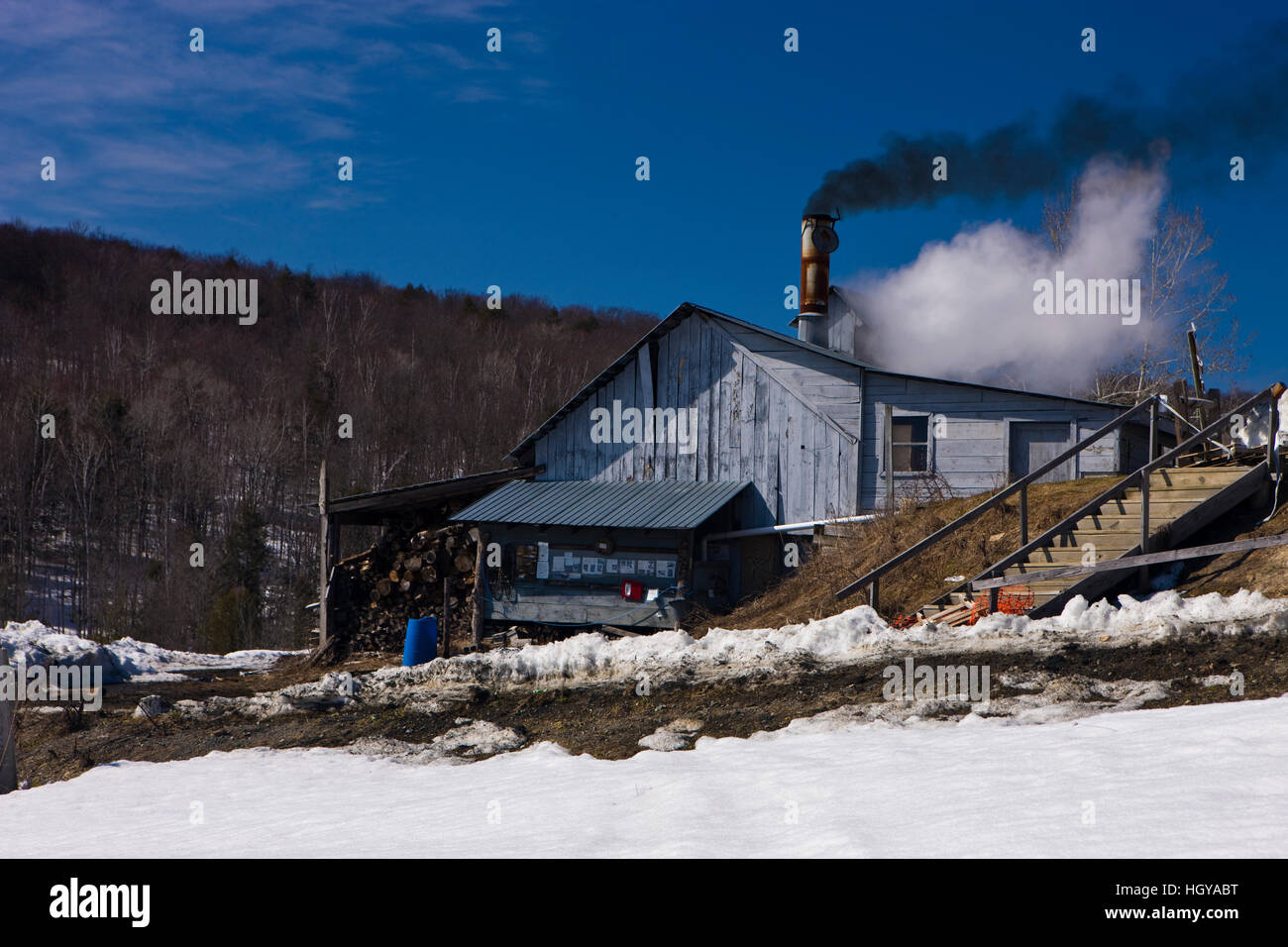 The sugar house at Sugarbush Farm in Woodstock, Vermont Stock Photo Alamy