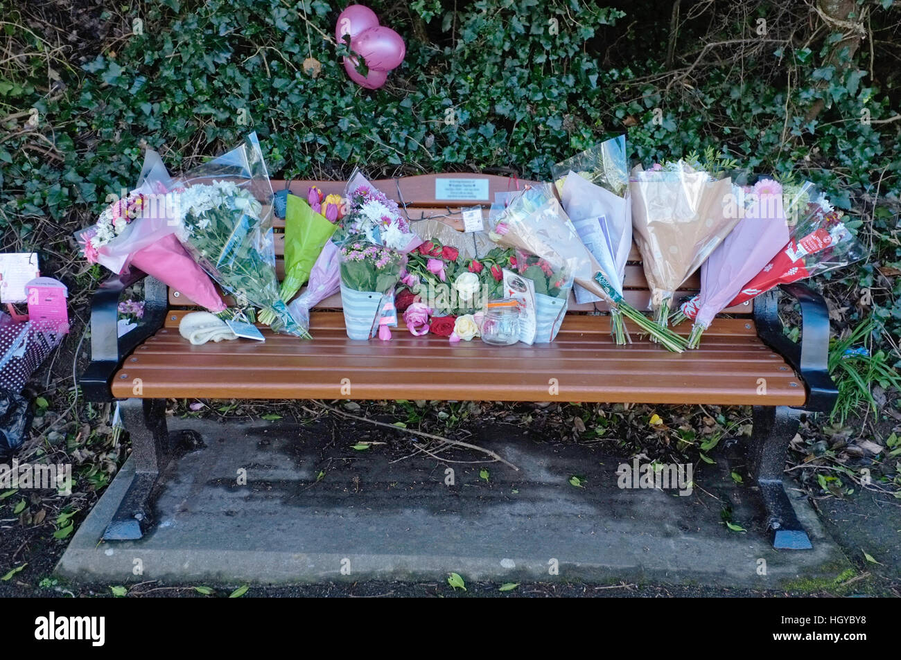 A memorial bench. Stock Photo