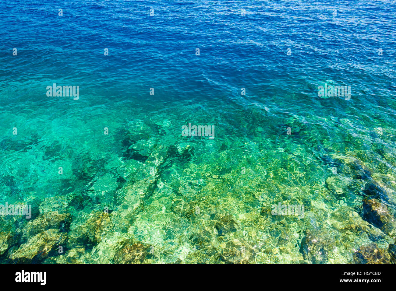 Sea Ocean Blue Water Clear Background. Stock Photo