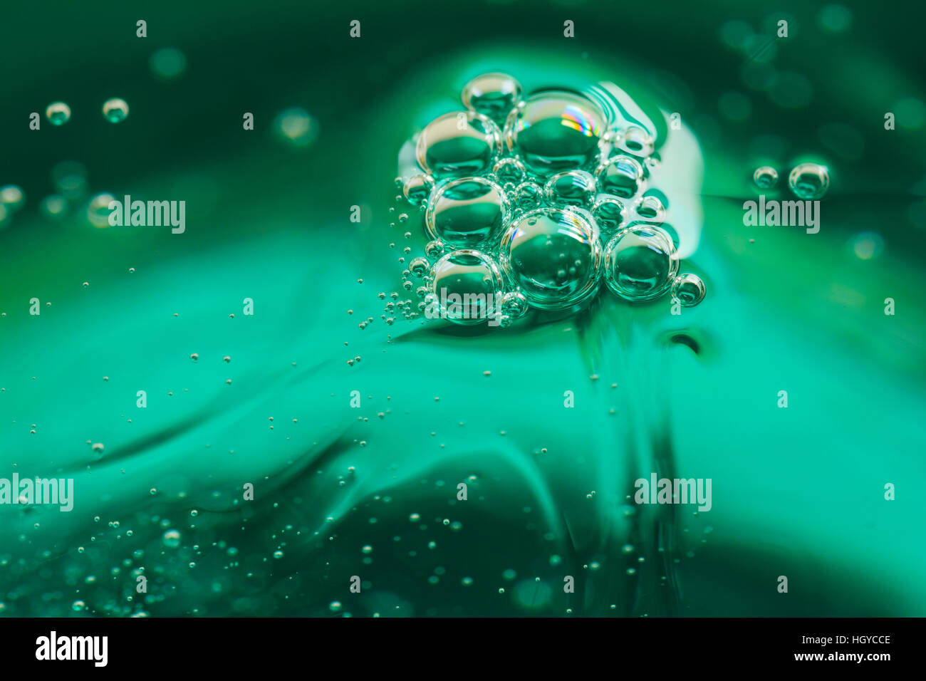 Bubbles in soap solution Stock Photo