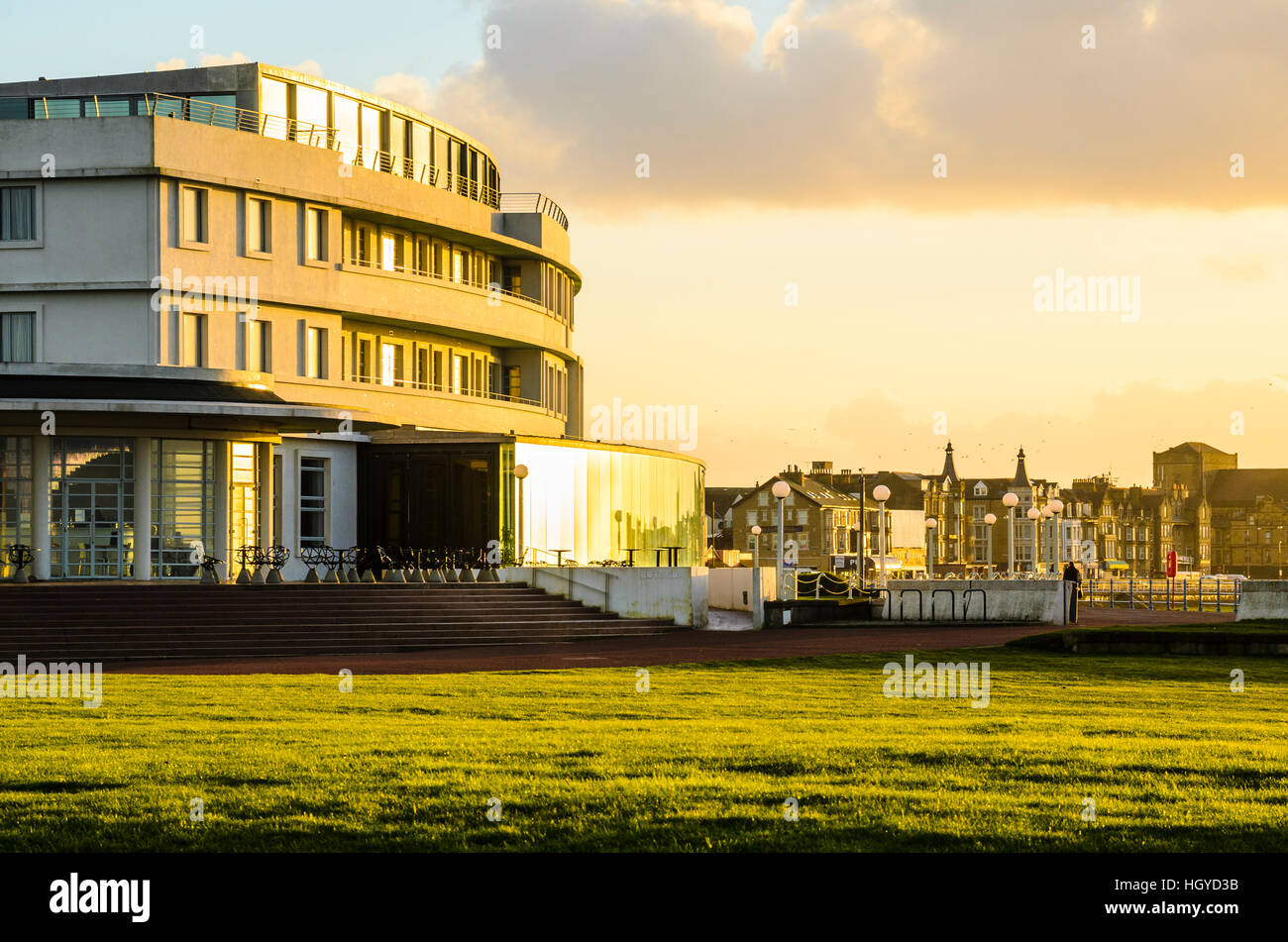 The Midland Hotel in Morecambe Lancashire England an Art Deco masterpiece first opened in 1933 and restored in 2008 Stock Photo