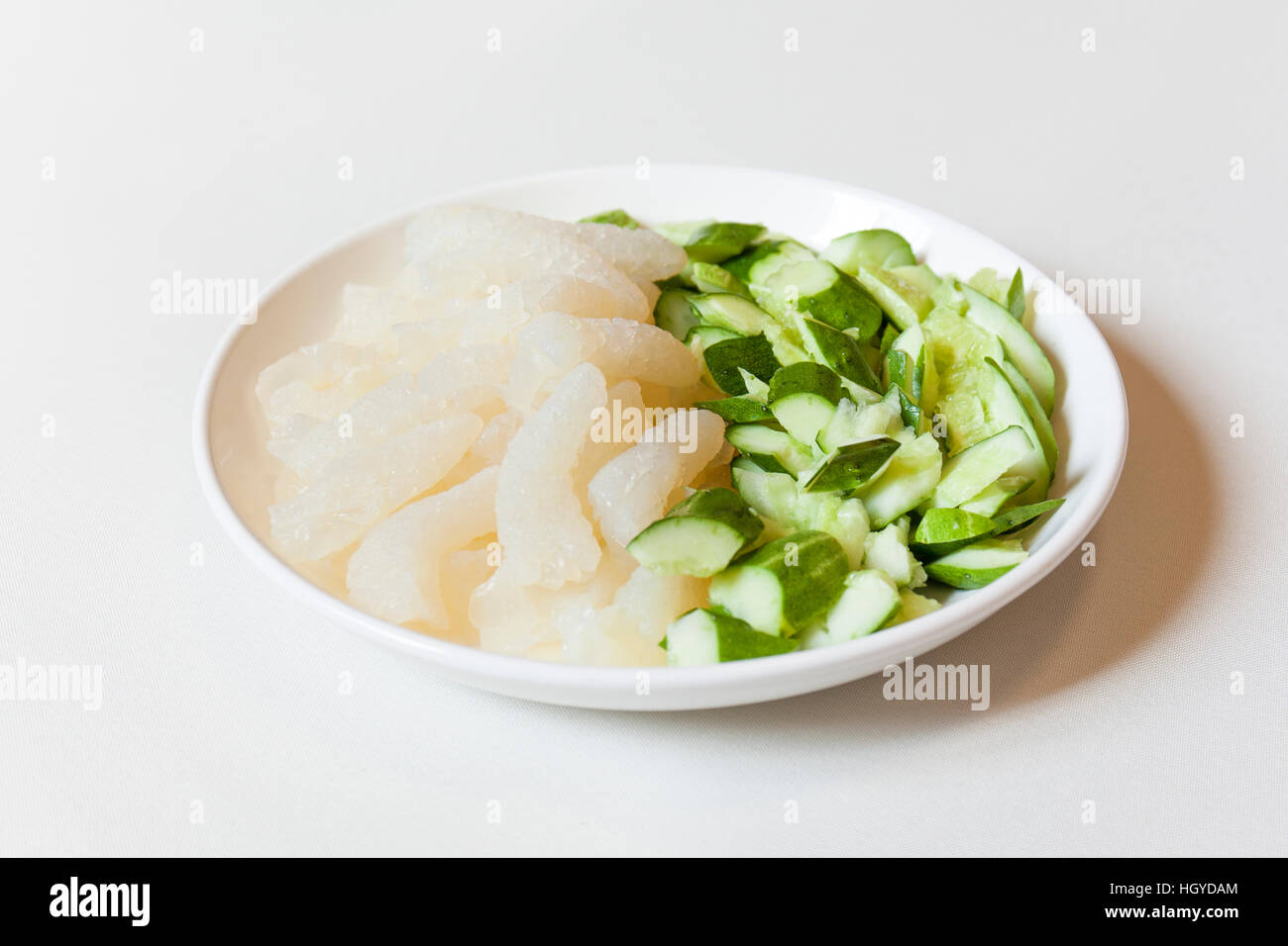 Cucumber and jellyfish Stock Photo
