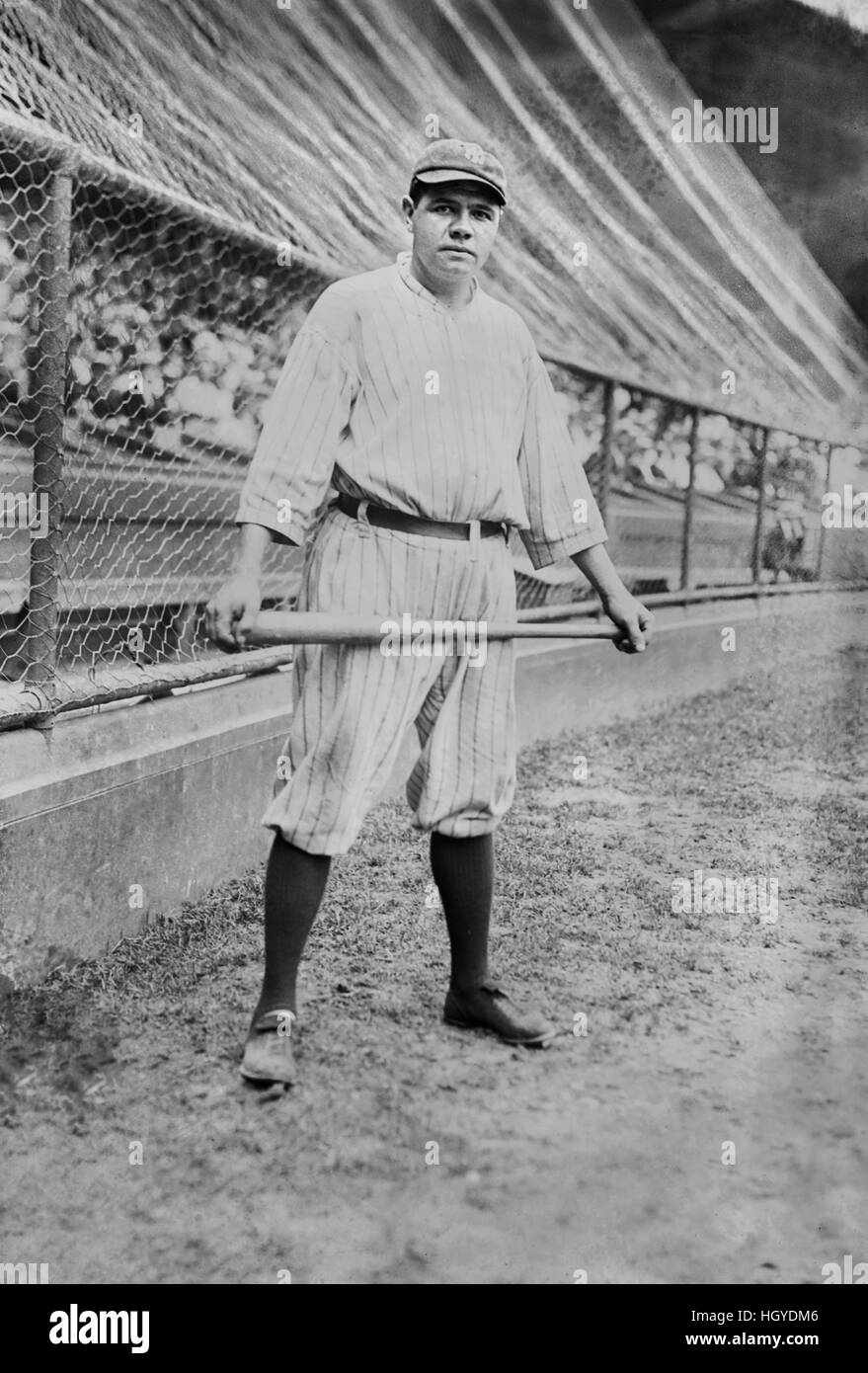 Babe Ruth, Major League Baseball Player, New York Yankees, Portrait, Bain News Service, 1921 Stock Photo