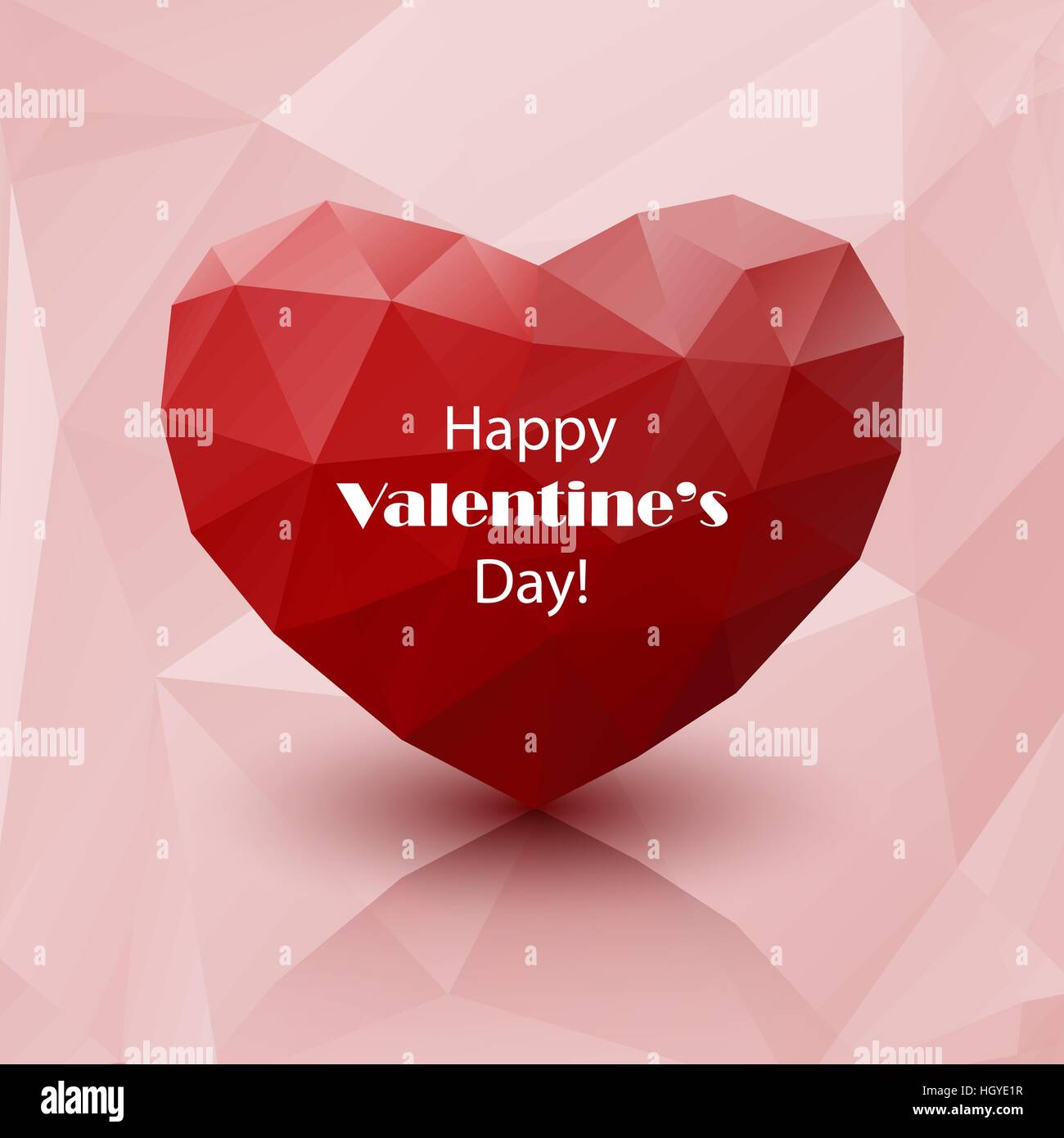 Red abstract polygonal heart Stock Vector