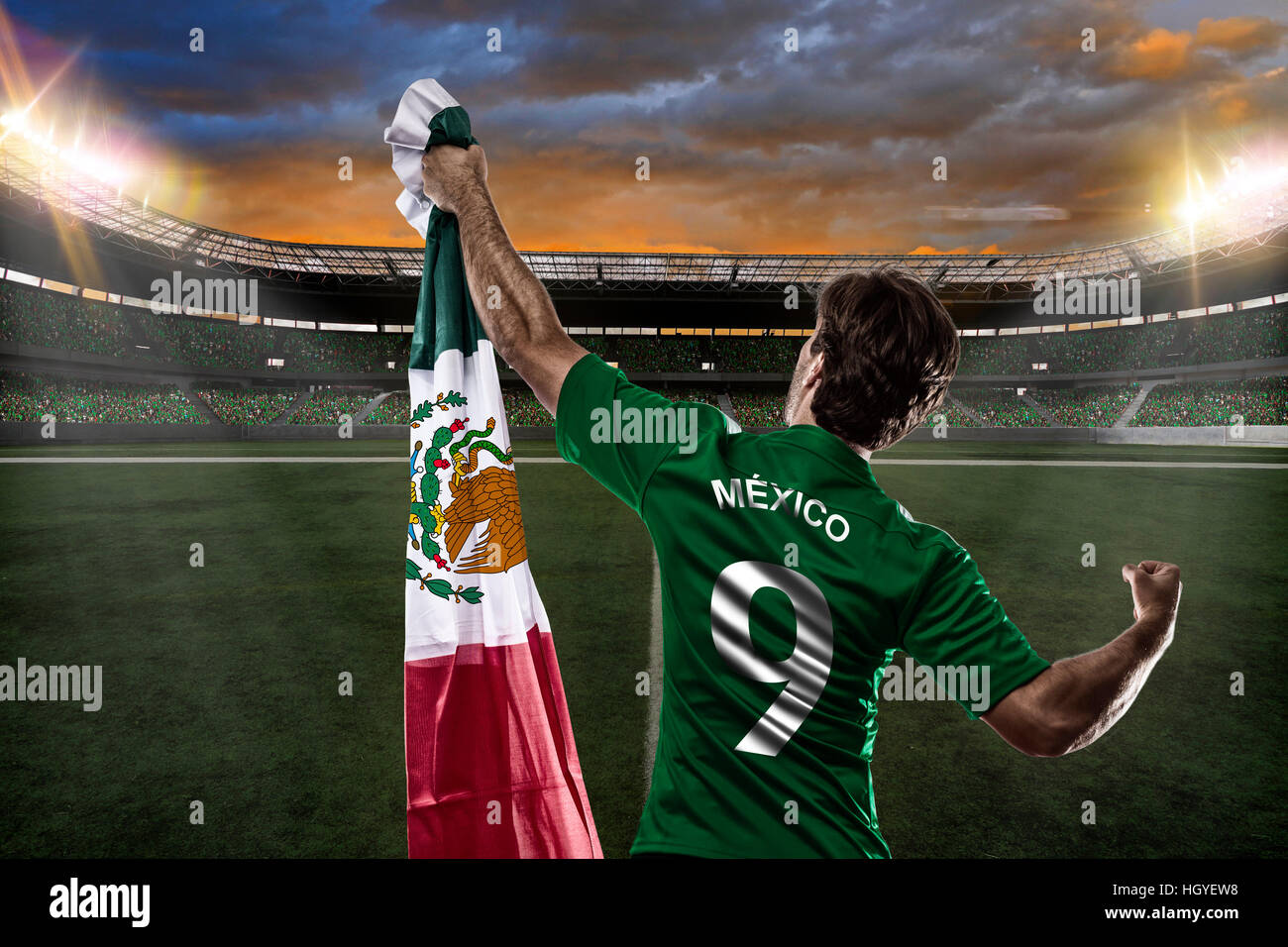 Mexican soccer player, celebrating with the fans Stock Photo Alamy