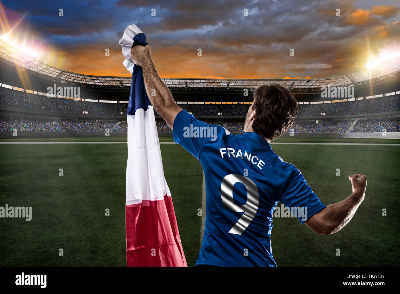 French soccer player, celebrating with the fans Stock Photo - Alamy