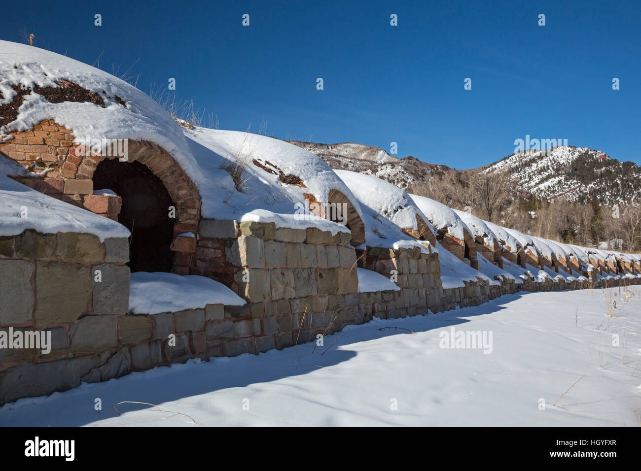 Redstone, Colorado - Coke ovens, built in the 1890s, which produced coke from coal mined nearby for the Colorado Fuel and Iron Company. Stock Photo