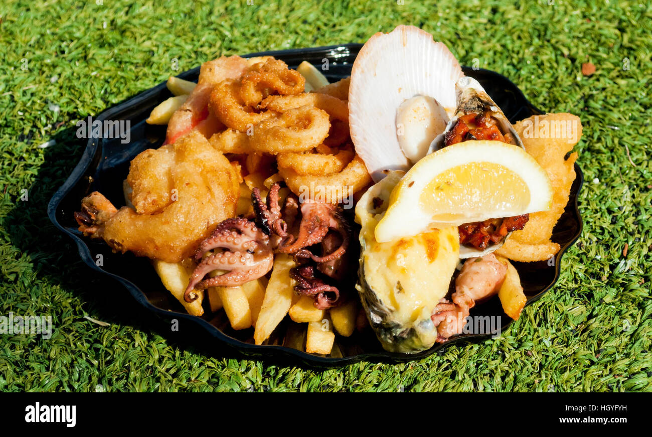 Sydney fish market seafood dish Stock Photo
