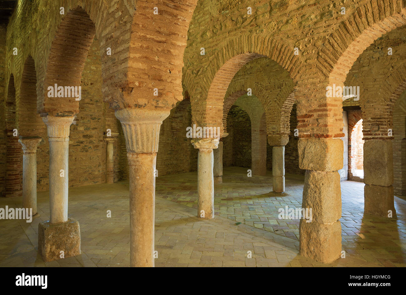Brick horseshoe arches in mosque of Almonaster La Real,Sierra de ...
