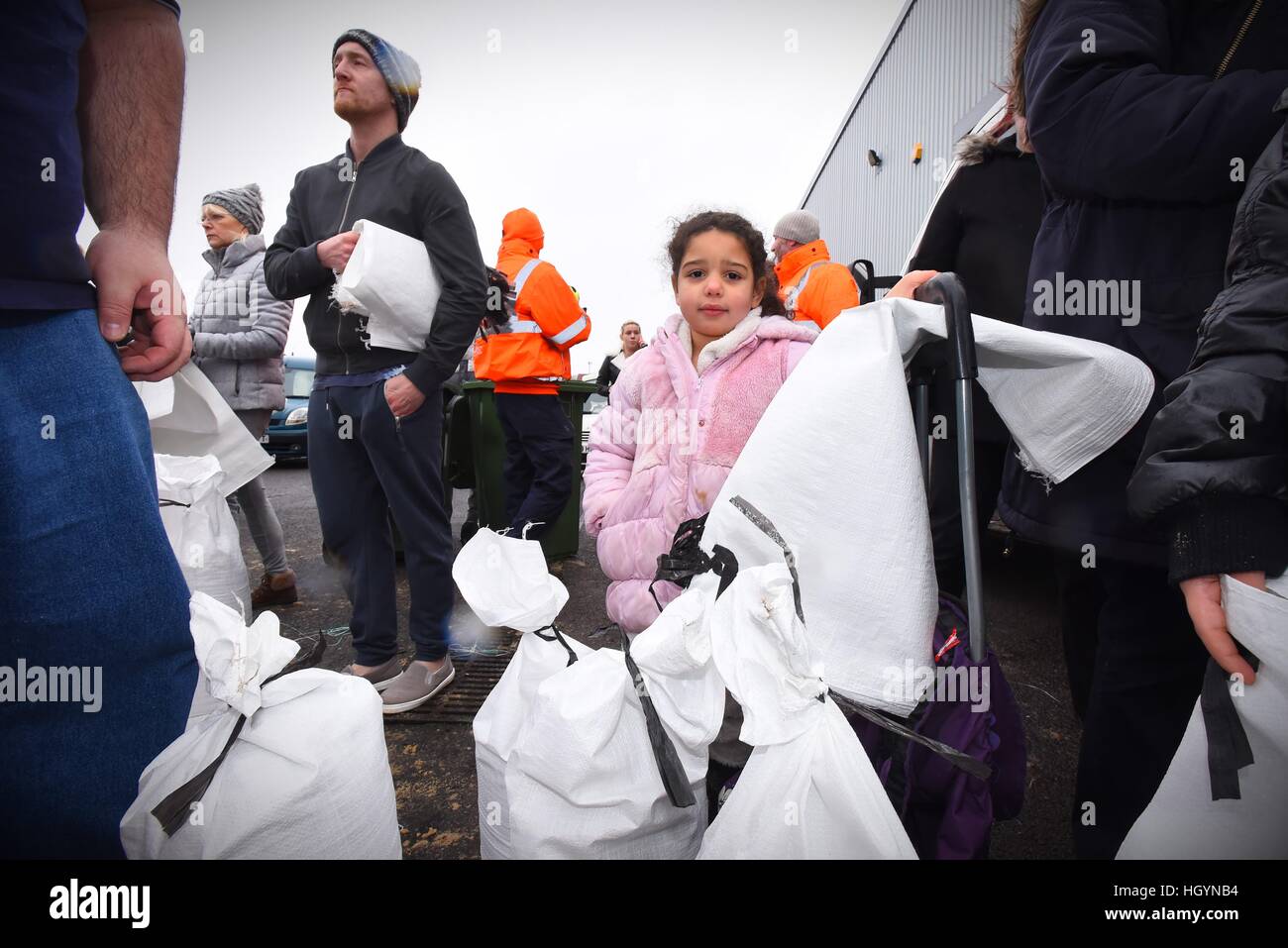 Great Yarmouth, Norfolk UK. 13th Feb 2017. Residents of Cobholm in