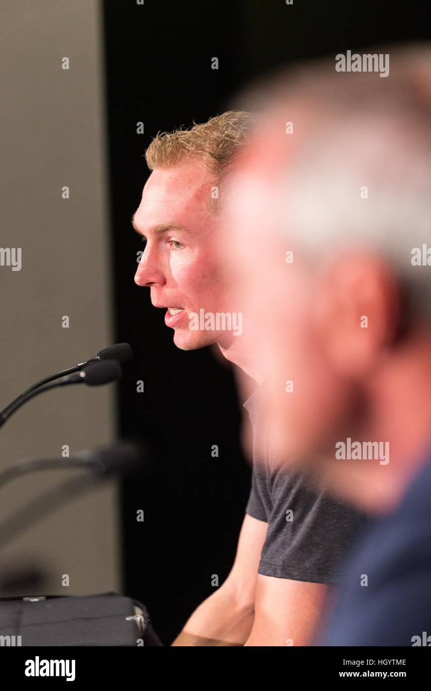 Adelaide, Australia. 7th Jan, 2017. Media Conference with Tom-Jelte Slagter (Cannondale - Drapac Pro Cycling Team), Tour Down Under, Australia.  © Gary Francis/ZUMA Wire/Alamy Live News Stock Photo